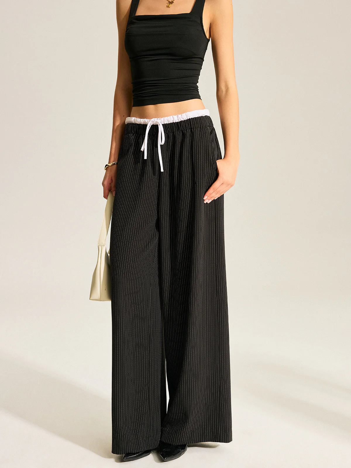 Striped Wide-Leg Pants - Takermore