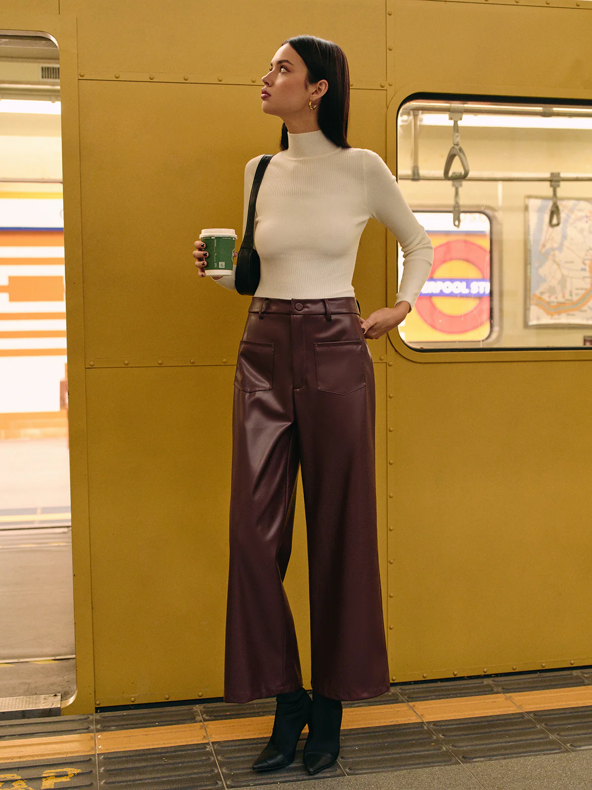 Retro Faux Leather Pants - Takermore