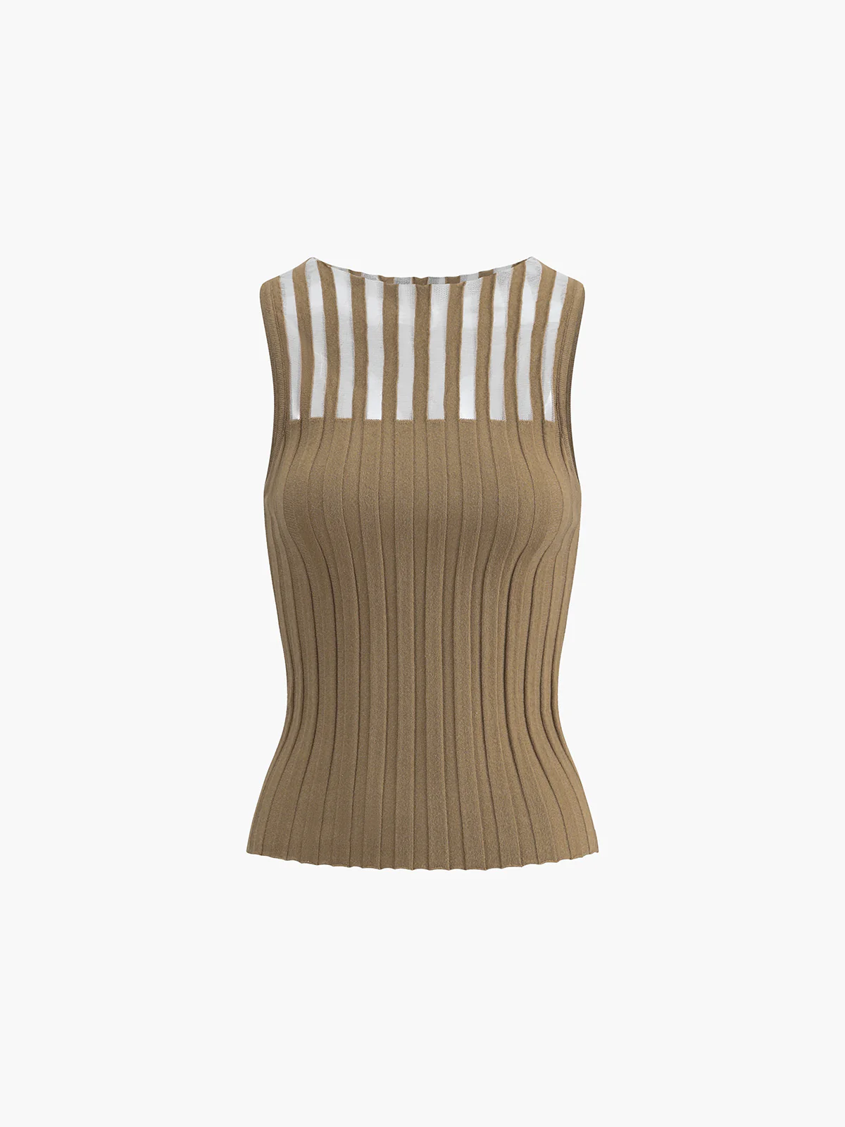 Sheer Ribbed Tank Top - Takermore