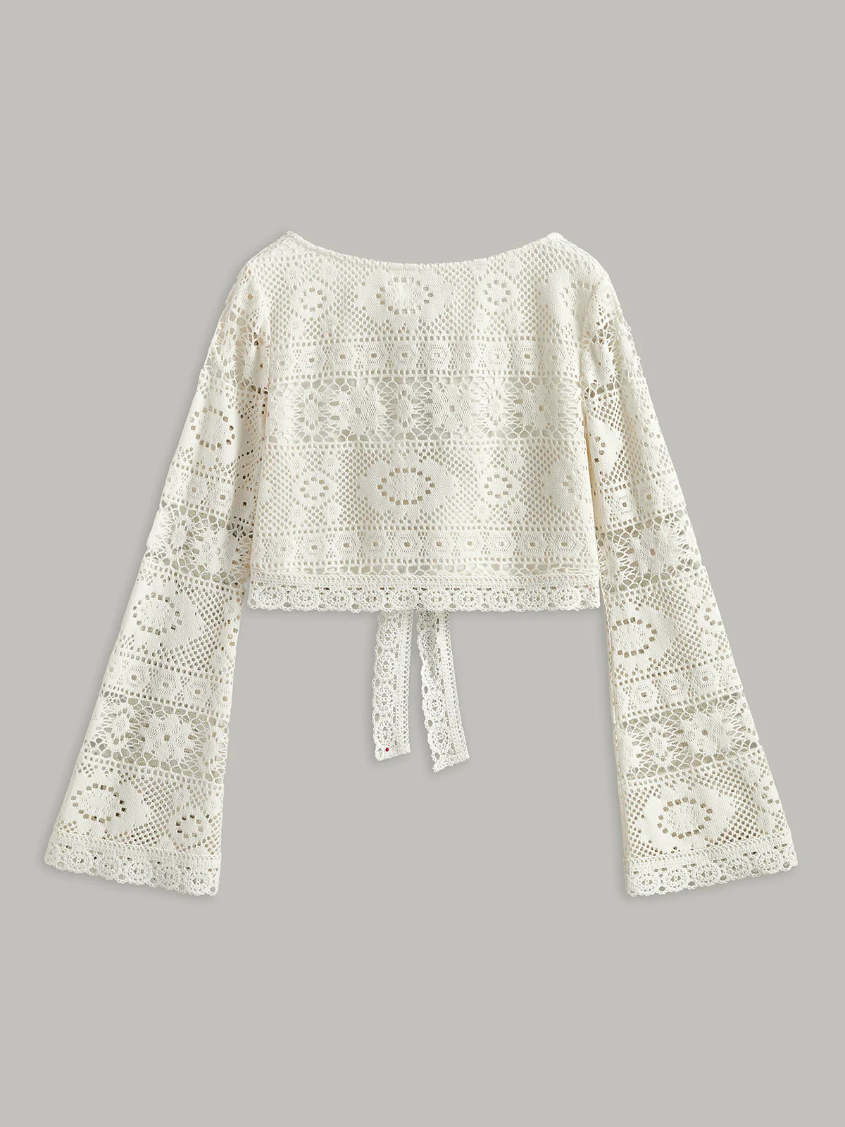 Crochet Tie-Back Semi-Sheer Skirt Set - Takermore