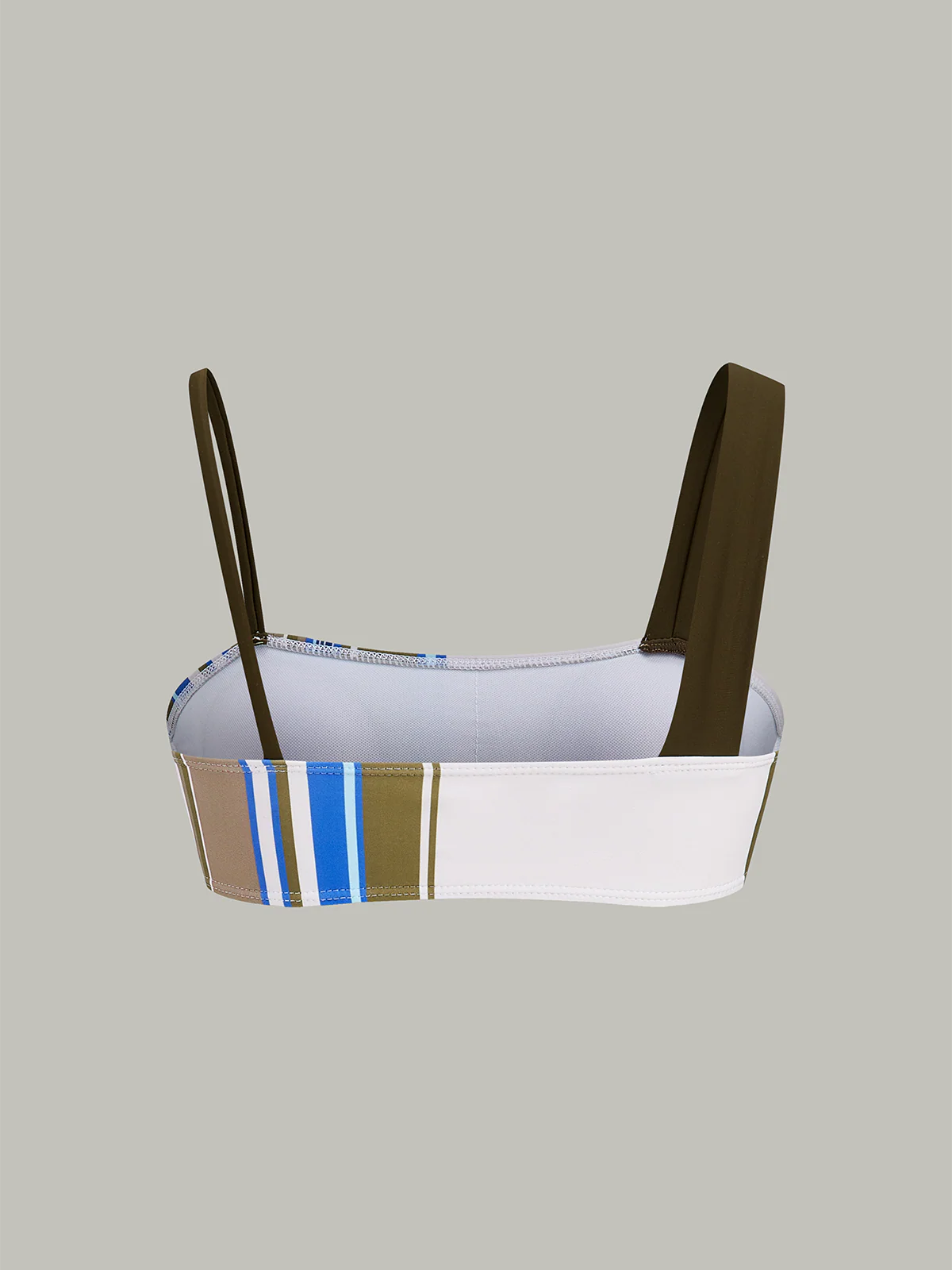 Color-Block Striped Bikini Top - Takermore