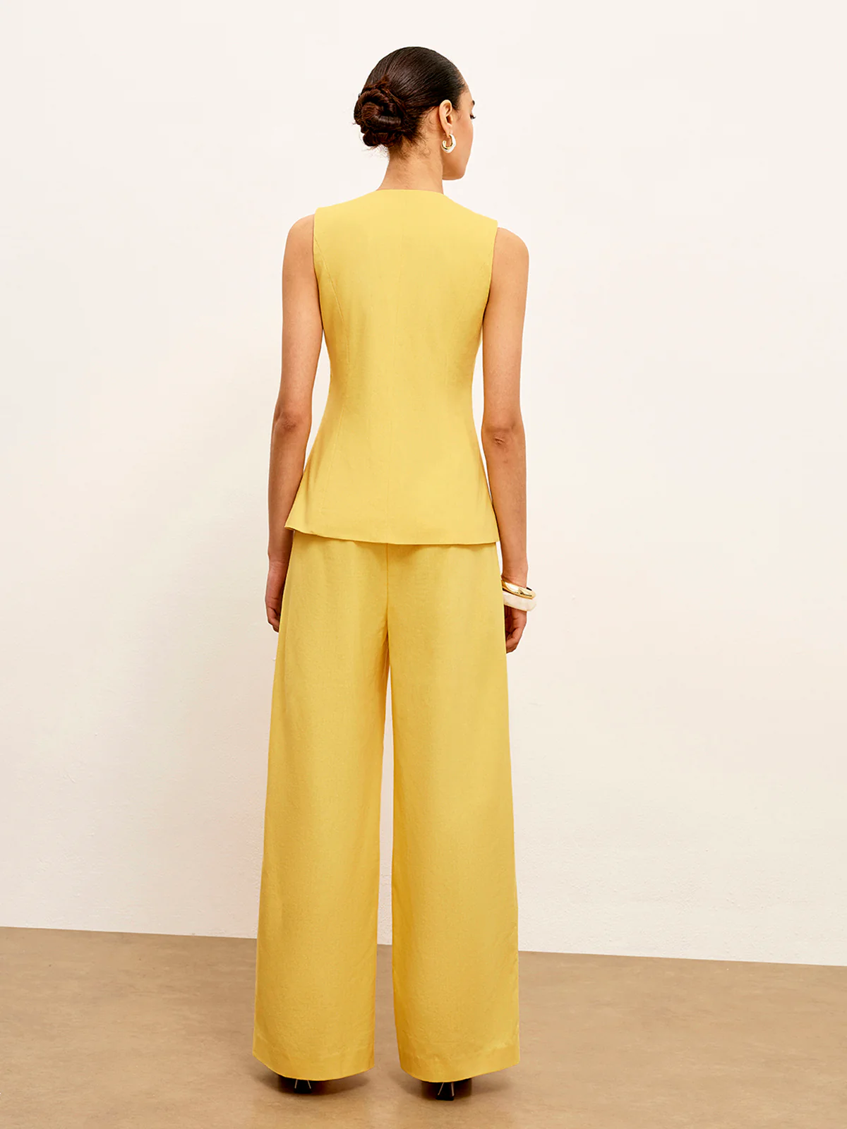 Linen & Cotton Mid-Waist Dress Pants - Takermore