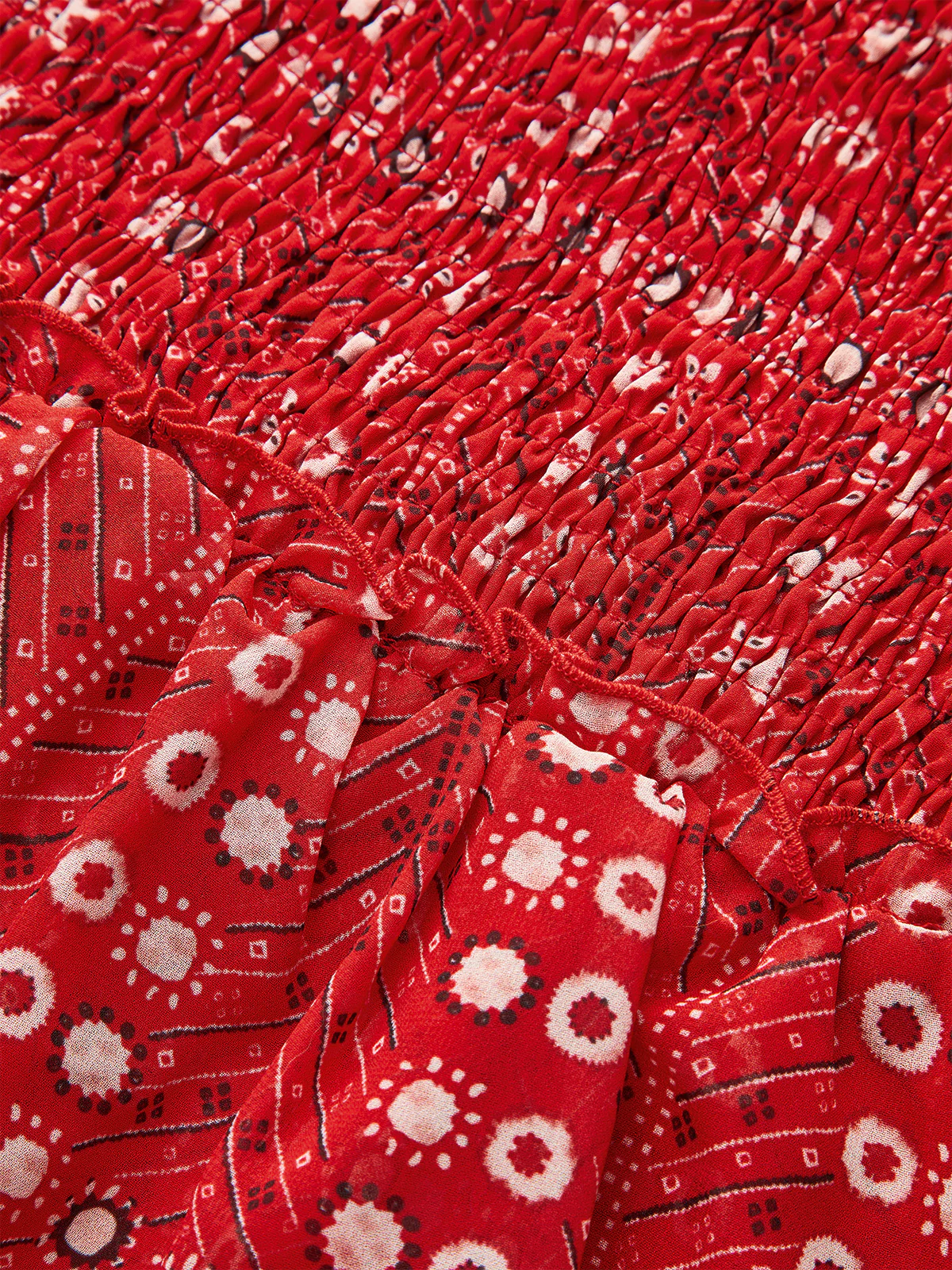 Boho Printed Smocked Tiered Mini Skirt - Takermore