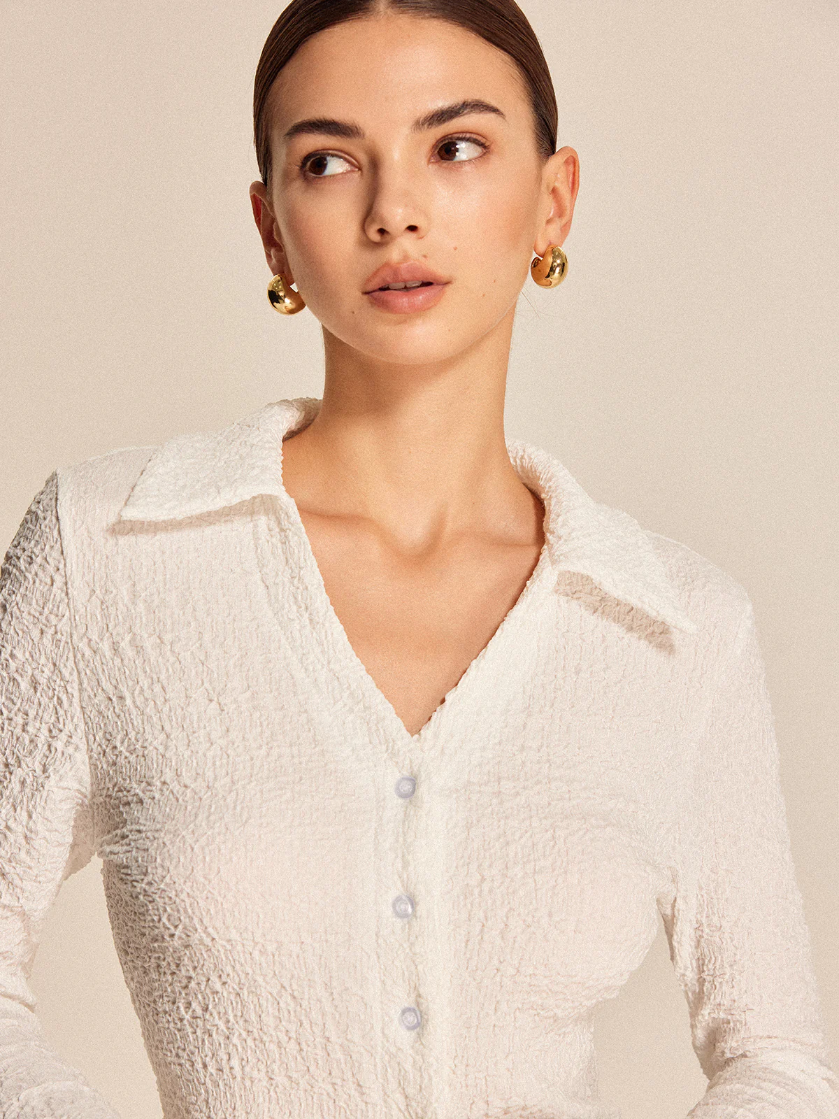 Textured Button-Down Shirt - Takermore