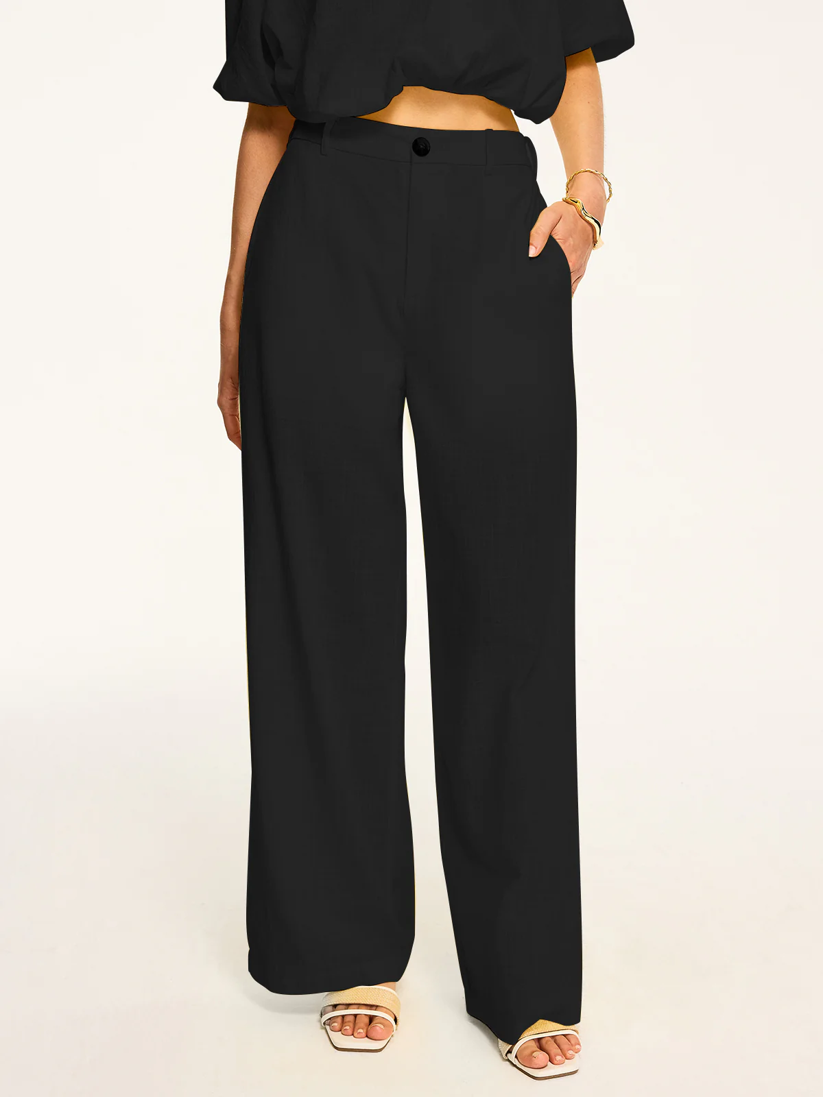 High-Waisted Wide-Leg Pants - Takermore