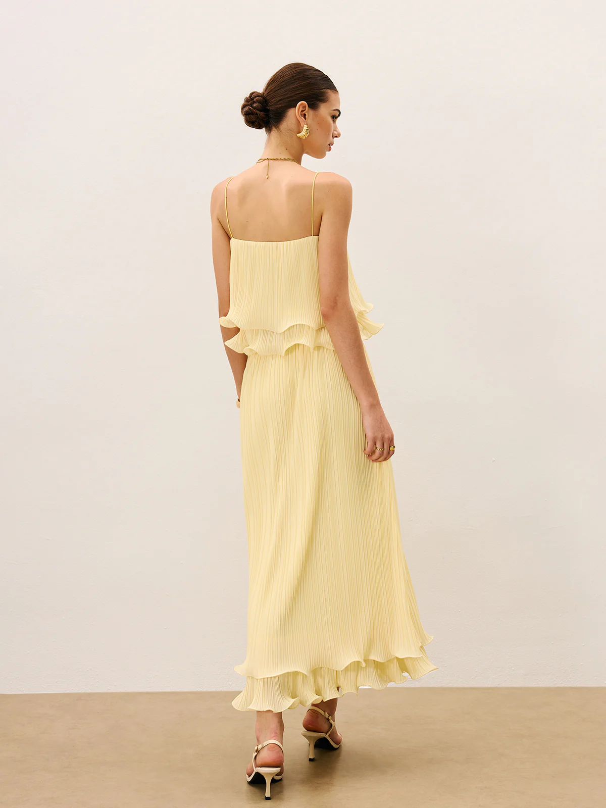 Pleated Layered Ruffle Skirt Set - Takermore