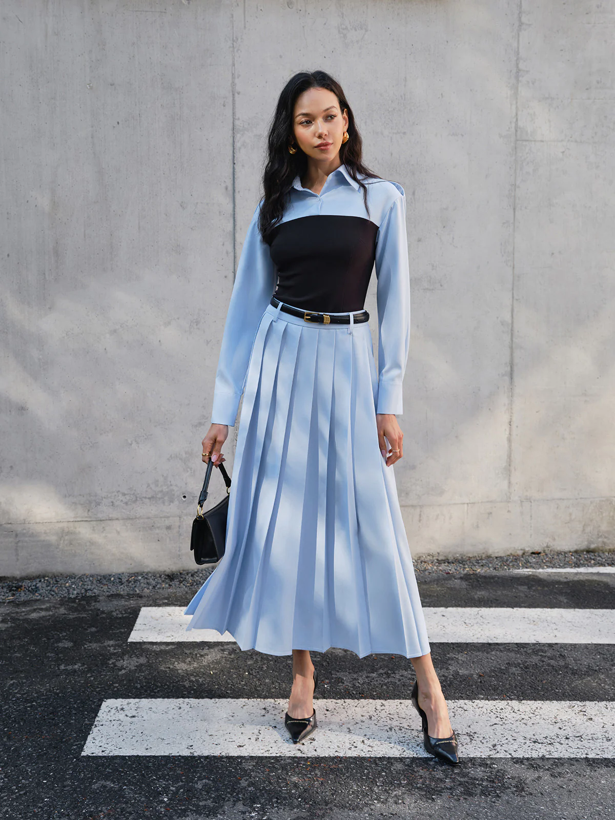 Minimalist Pleated Skirt Without Belt - Takermore