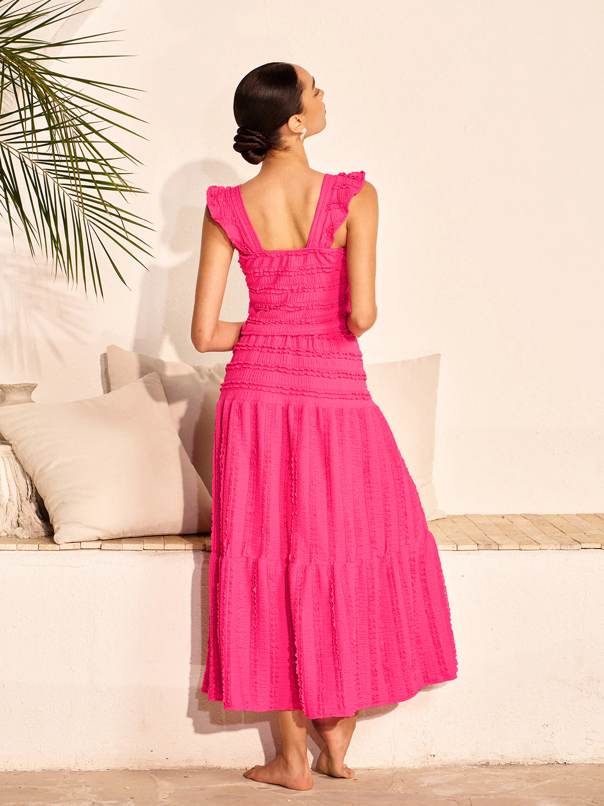 Ruched Crop Top And Maxi Skirt Set - Takermore