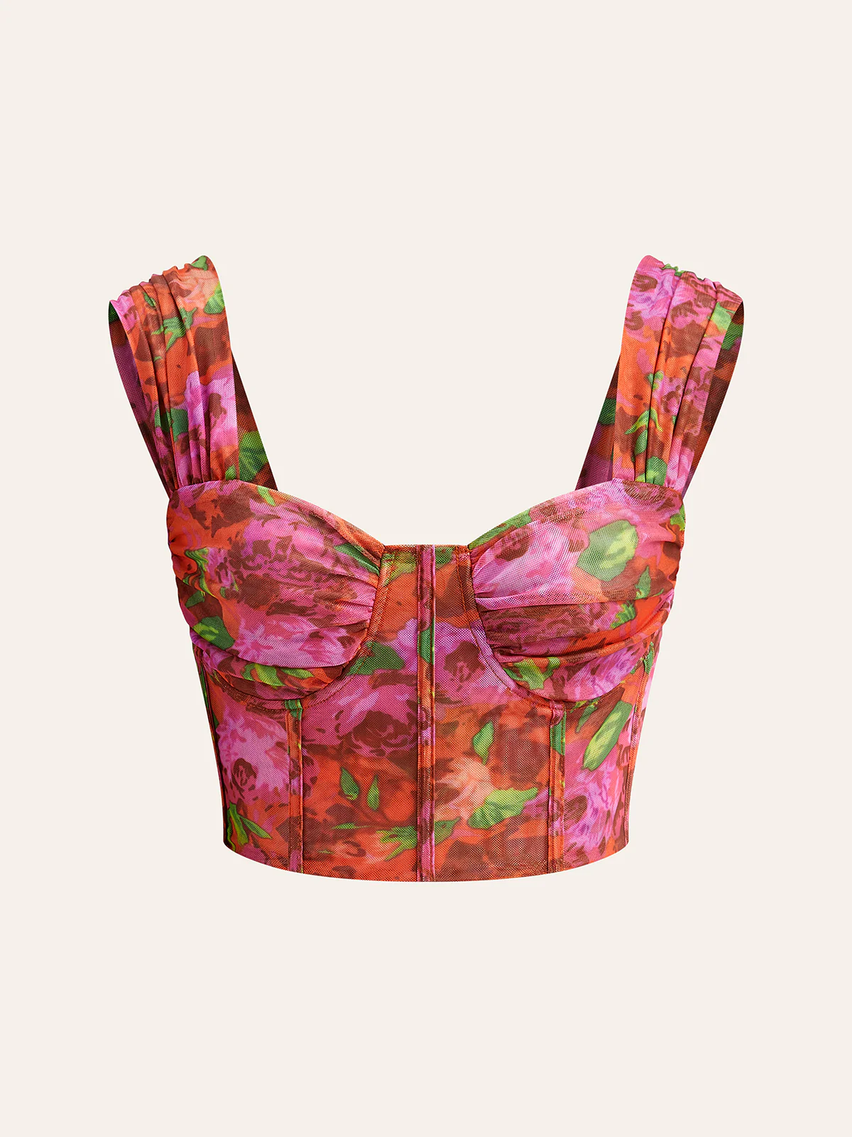 Floral Mesh Corset Top - Takermore