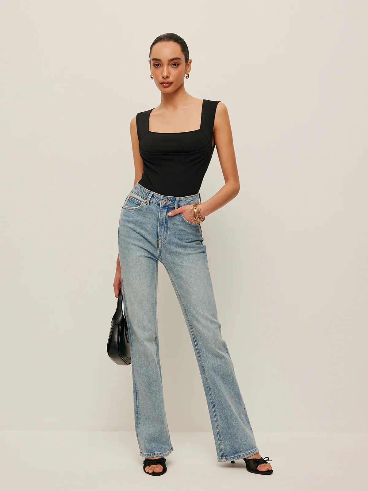 Square Neck Fitted Tank Top - Takermore