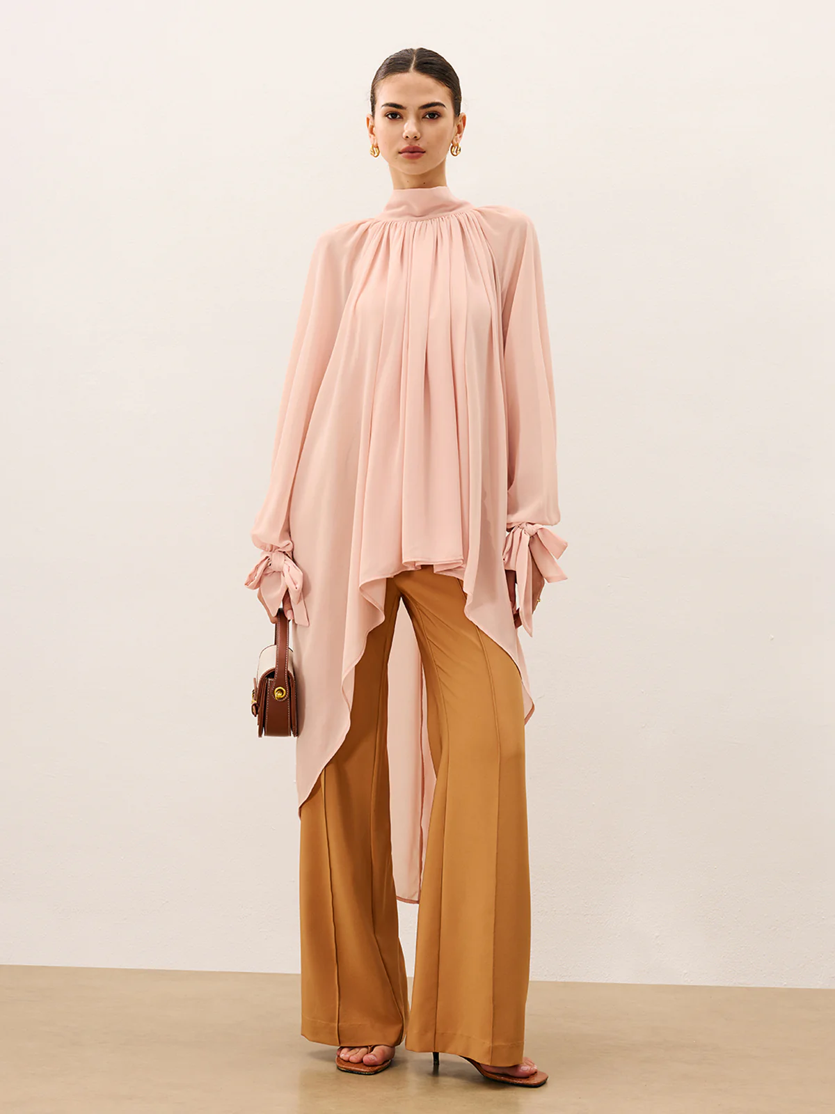 Trimmed Mid-Rise Wide-Leg Pants - Takermore