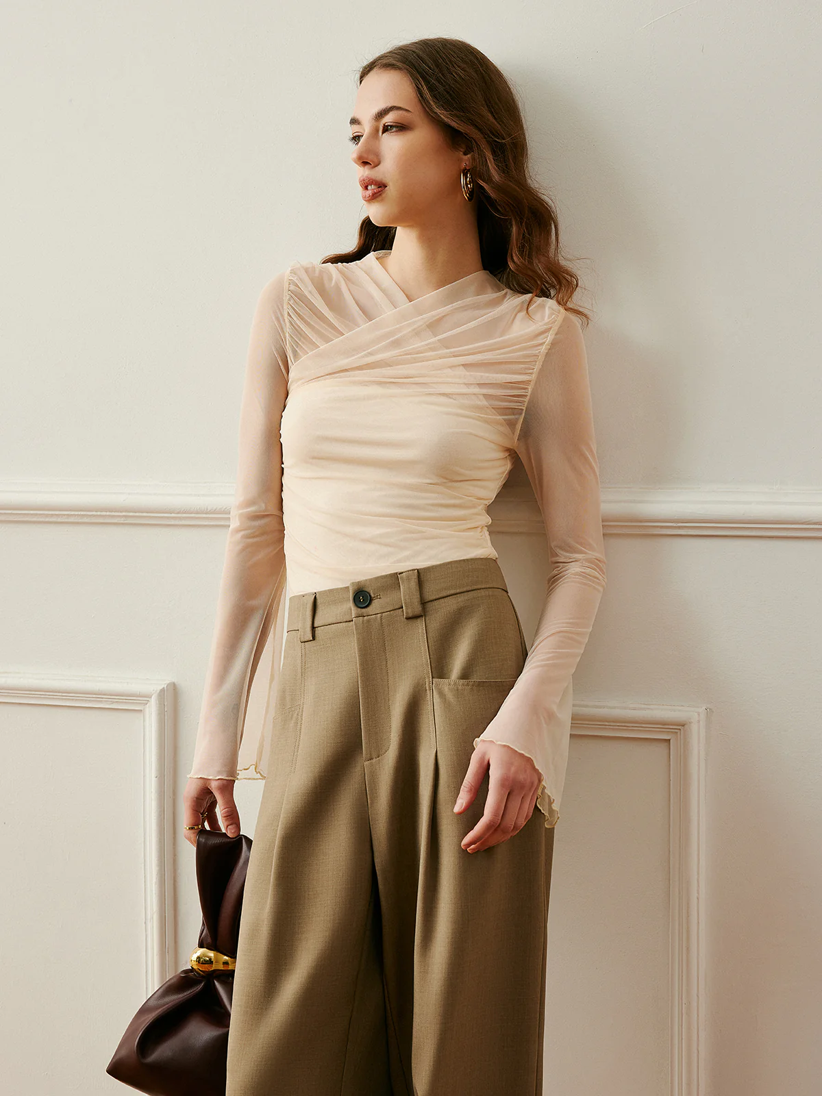 Cross-Wrap Semi-Sheer Top - Takermore