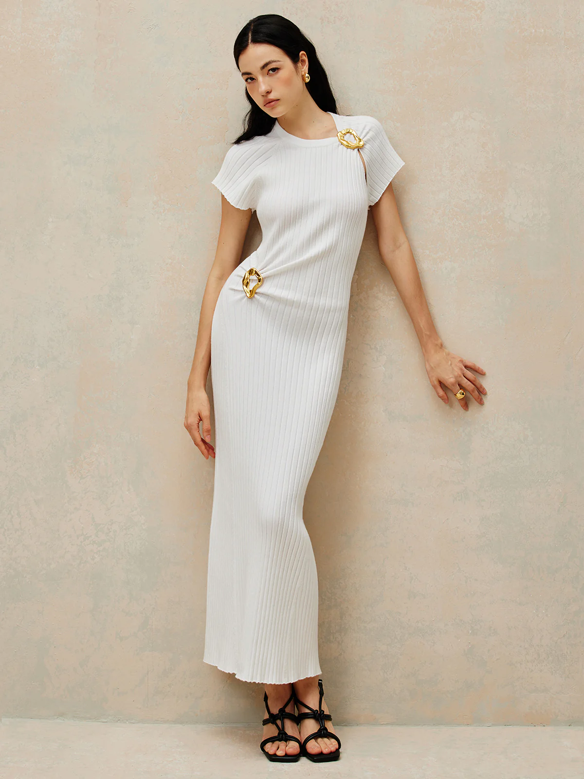 Metal Decoration Sweater Dress - Takermore