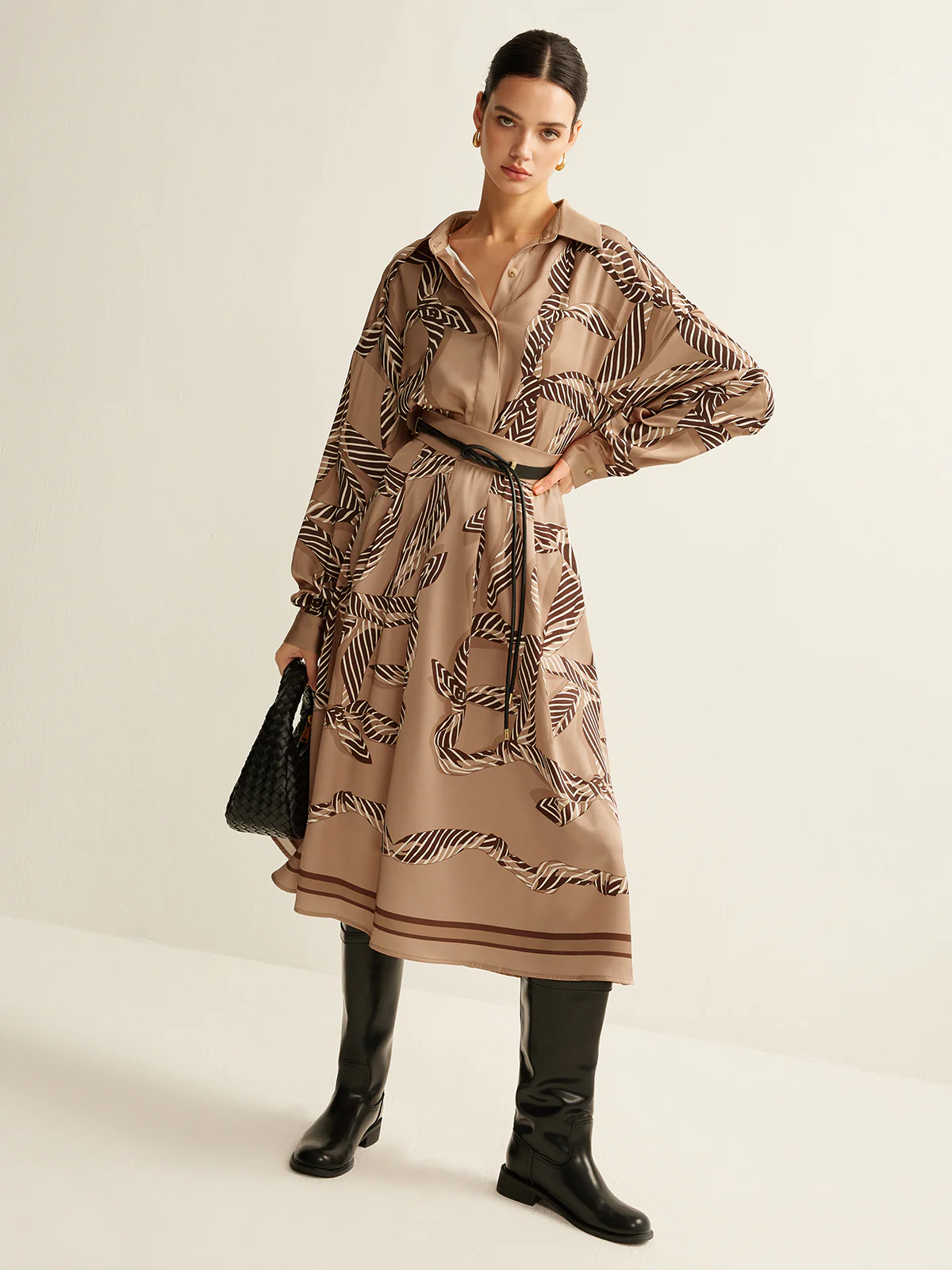 Boheme Printed Midi Skirt Without Belt - Takermore