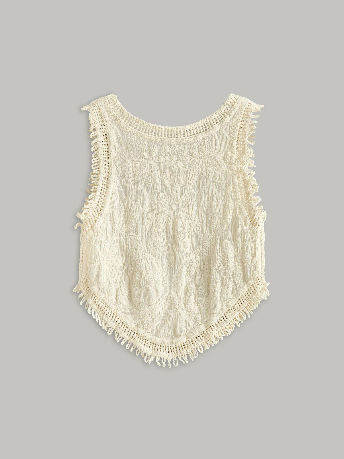 Semi-Sheer Crochet Lace Floral Detail Tank Top - Takermore