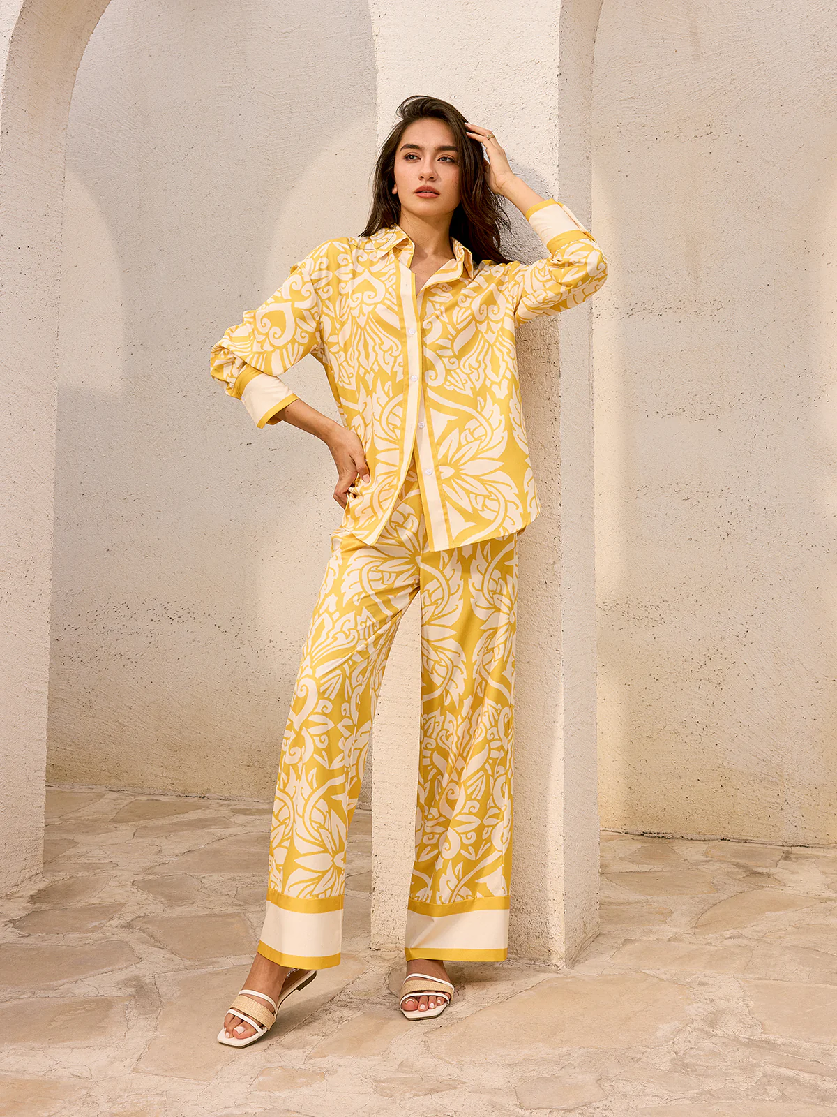 Oversized Patterned Shirt - Takermore