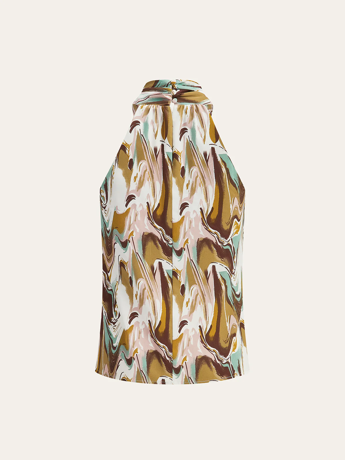 Abstract Print Halter Neck Top - Takermore