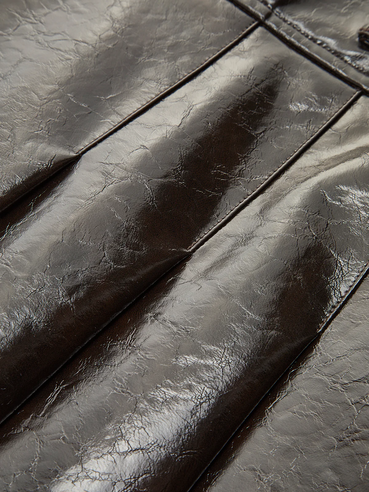 Belted Faux Leather Textured Skirt - Takermore