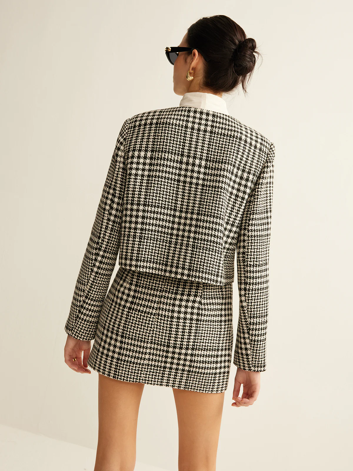 Wool-Blend Checked Mini Skirt - Takermore
