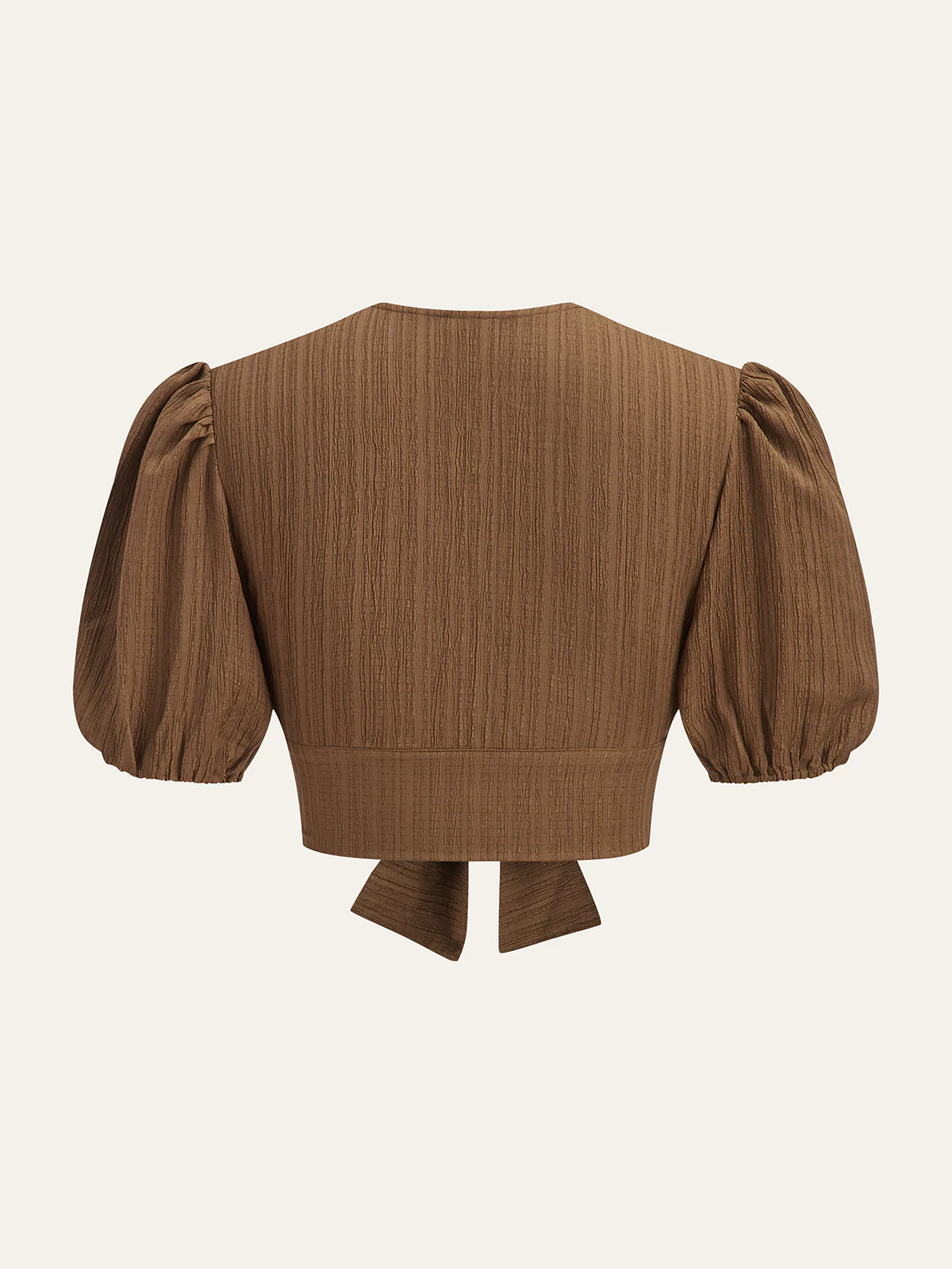 Puff-Sleeve Crop Top and Smocked-Waist Midi Skirt Set - Takermore