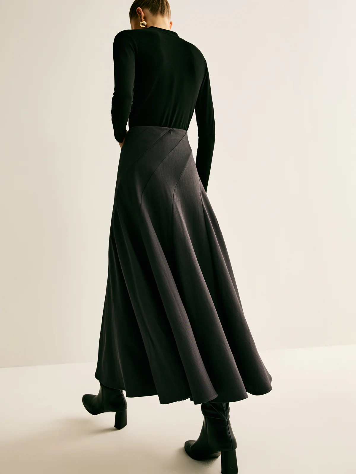 Piping Pleated Zipper Skirt - Takermore