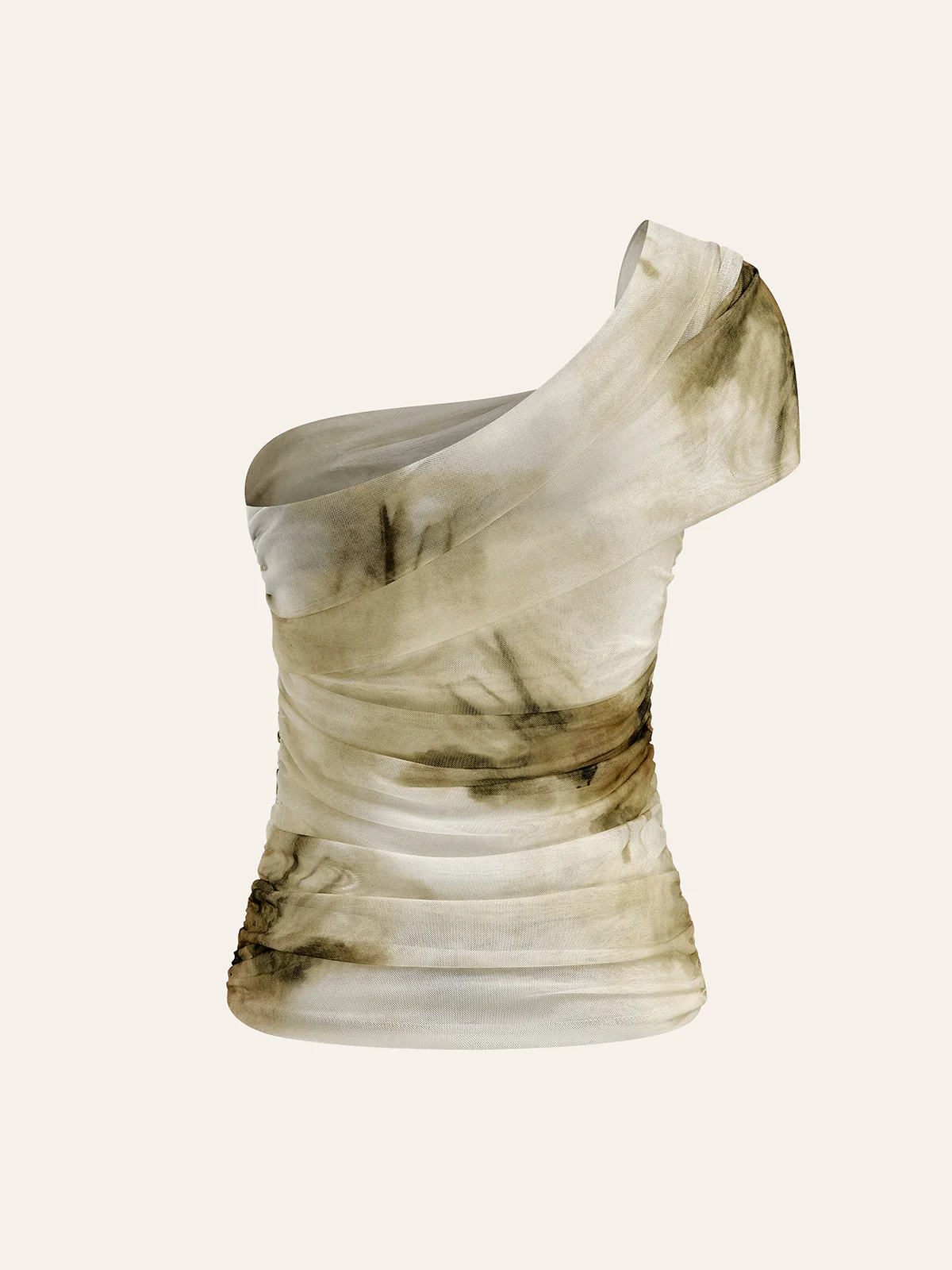 Semi-Sheer One-Shoulder Top - Takermore