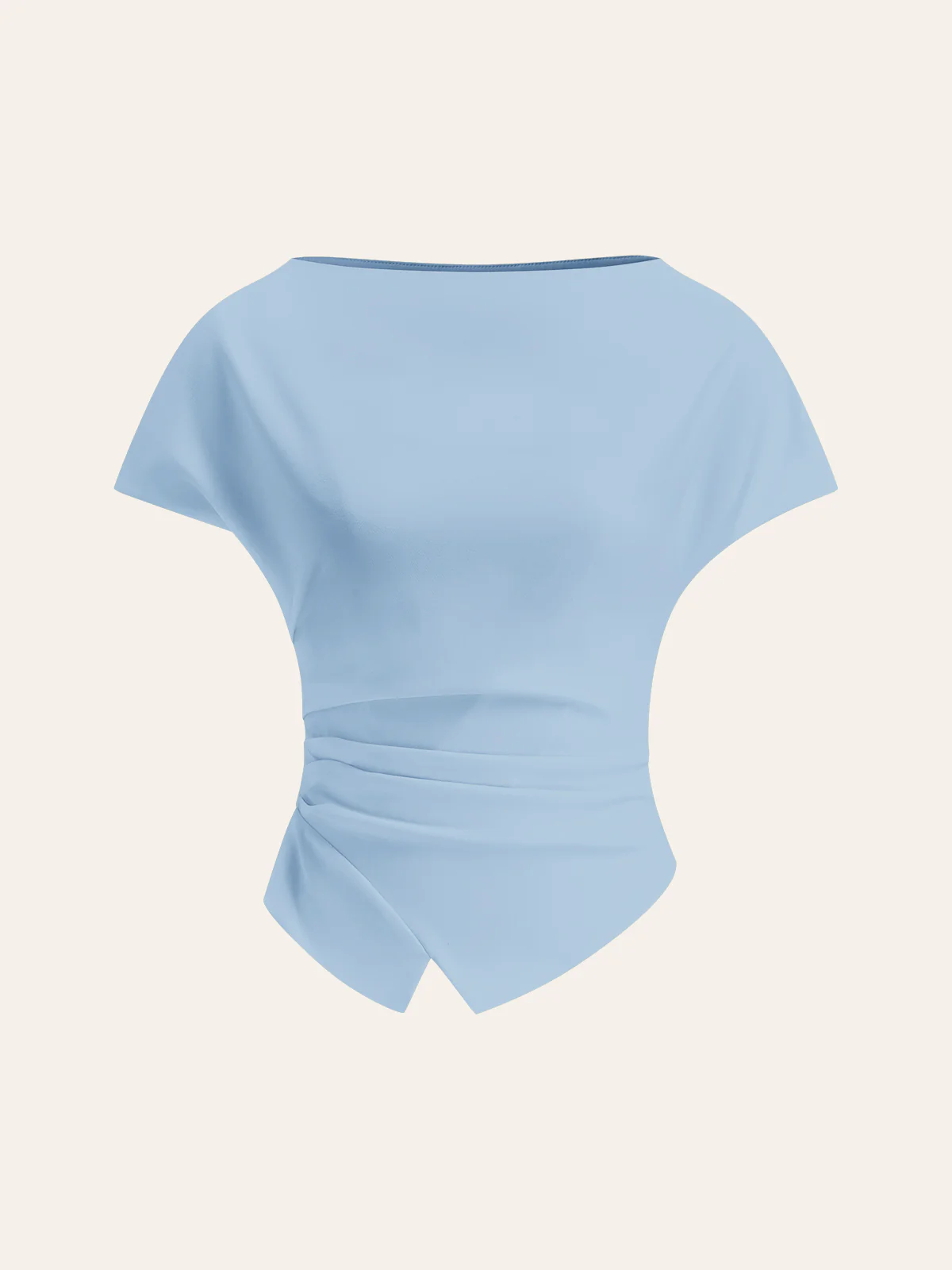 Asymmetric Hem Ruched T-Shirt - Takermore