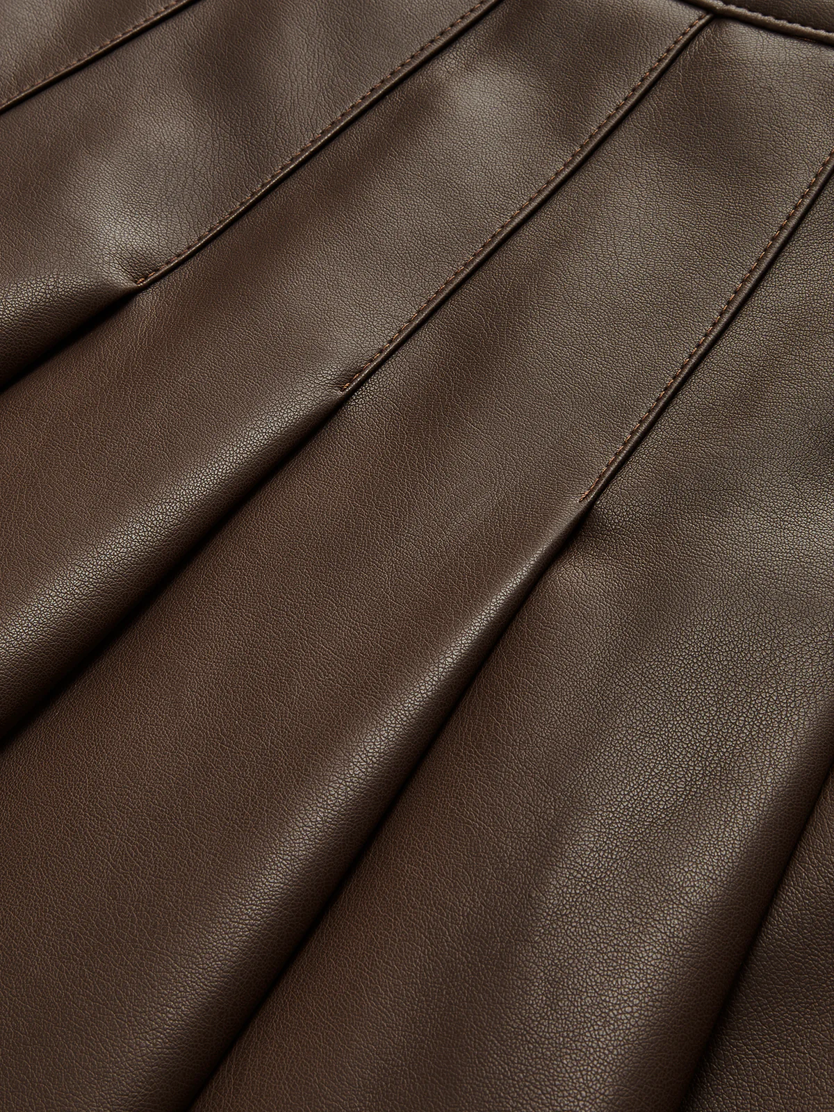 Retro Pleated PU Leather Skirt - Takermore