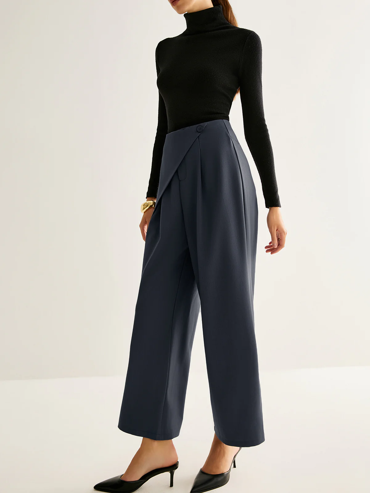 Asymmetrical Wide-Leg Pants - Takermore