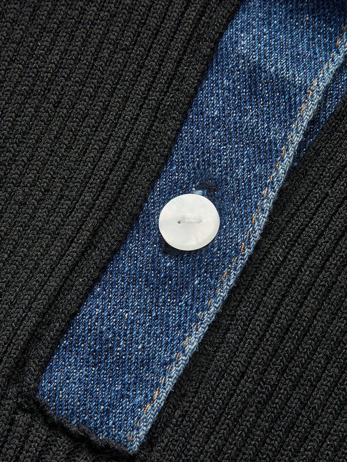 Denim Collar Ribbed Sleeveless Top - Takermore