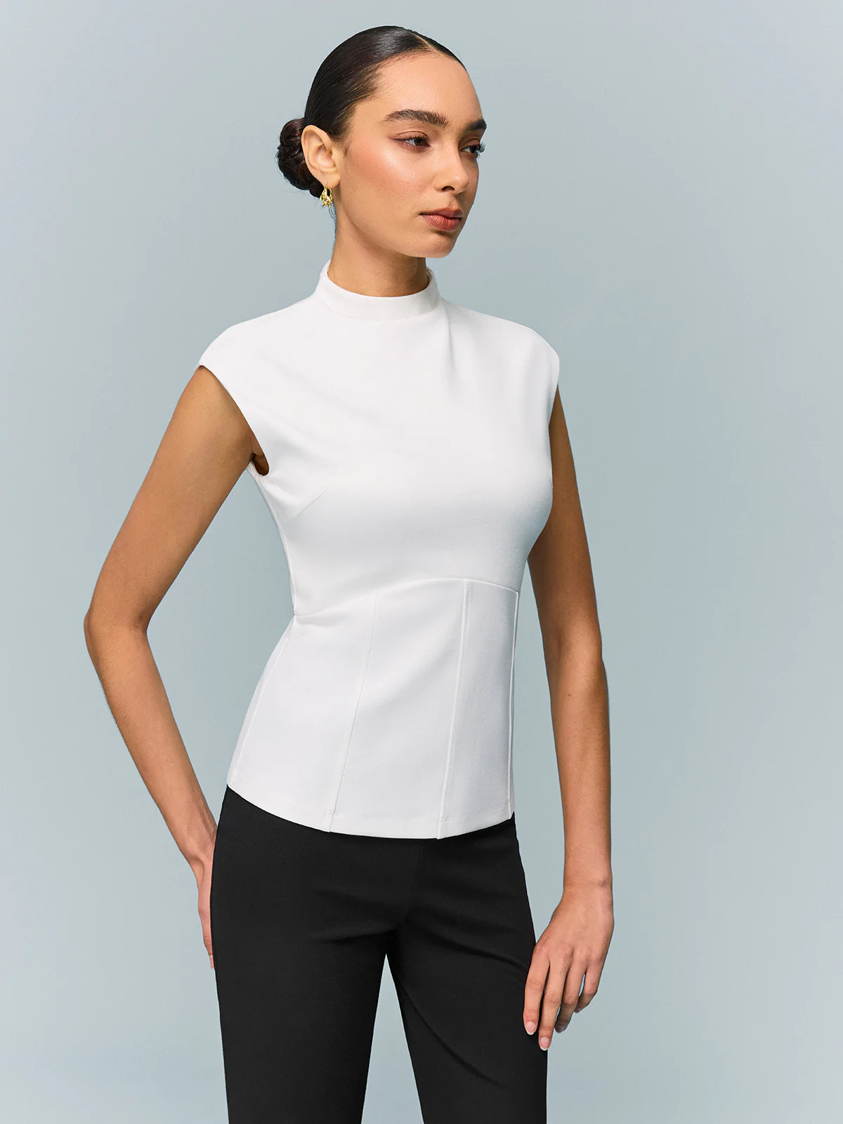 Mock Neck Corset Top - Takermore