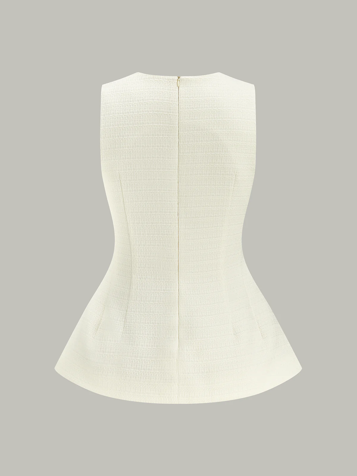 Textured V-Neck Peplum Top - Takermore