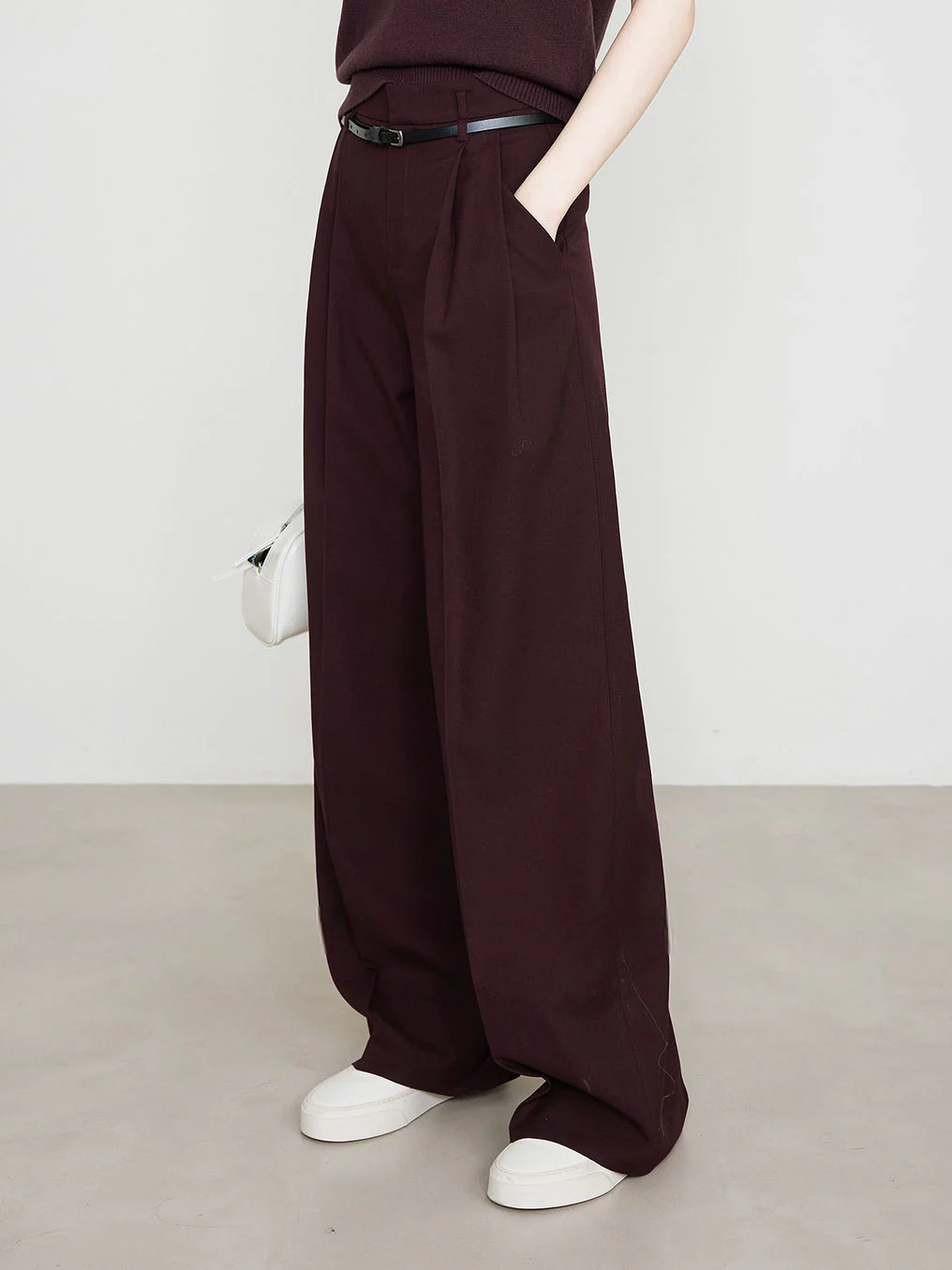 Utility High-Waist Pleated Pants Without Belt - Takermore