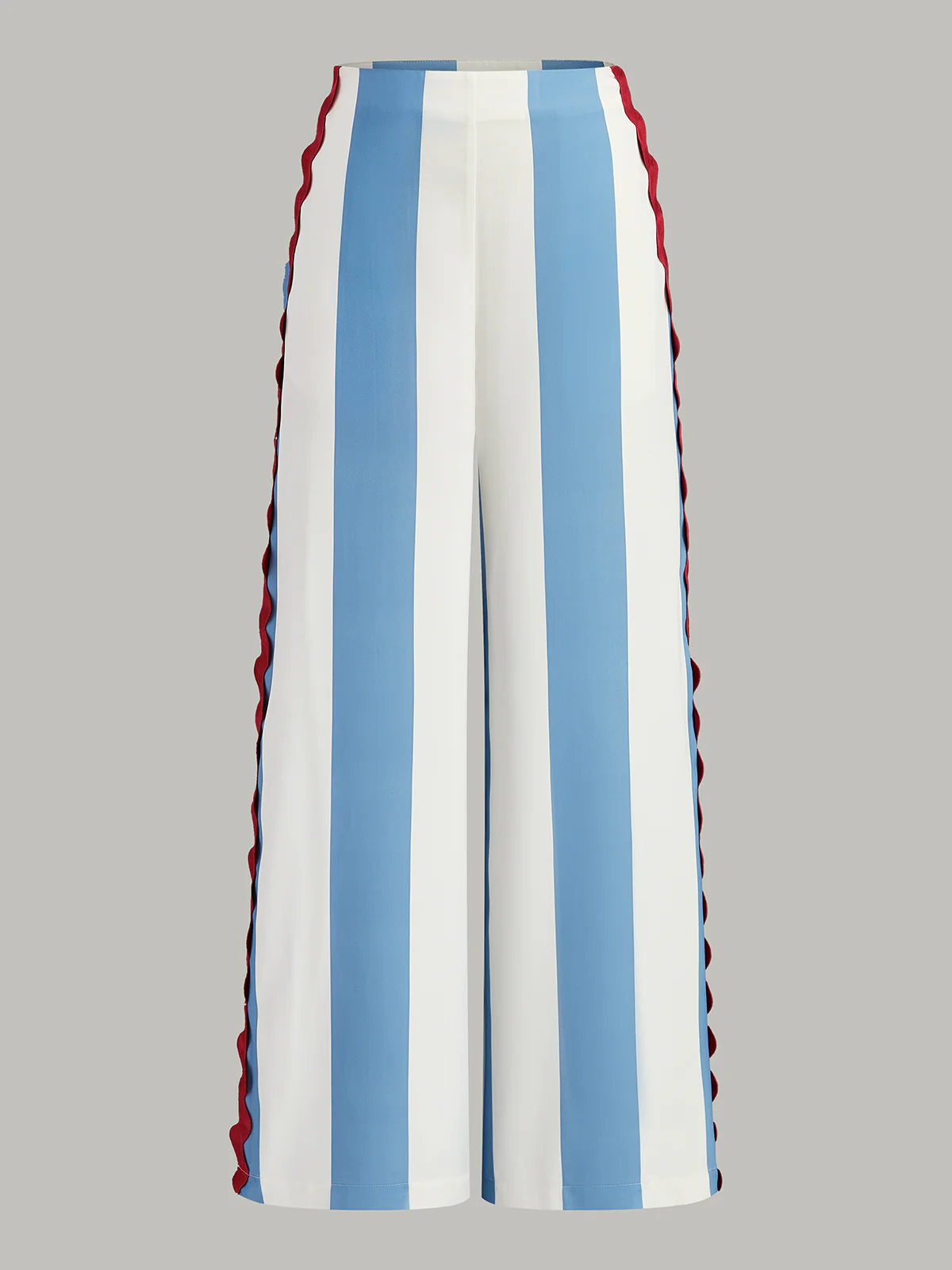 Striped Pocketed Pants with Ric-Rac Trim - Takermore