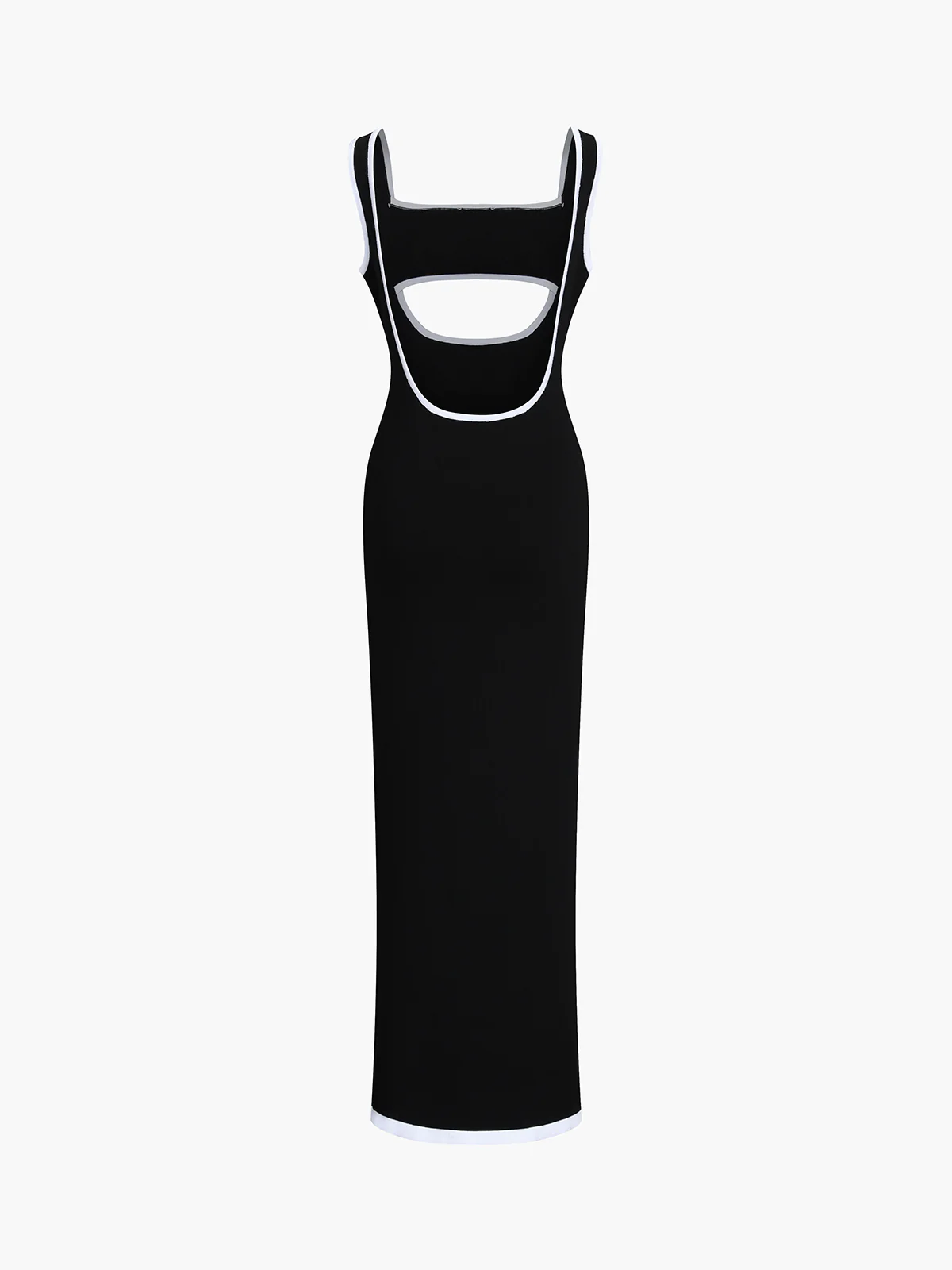 Contrast Trim Cutout Long Sweater Dress - Takermore