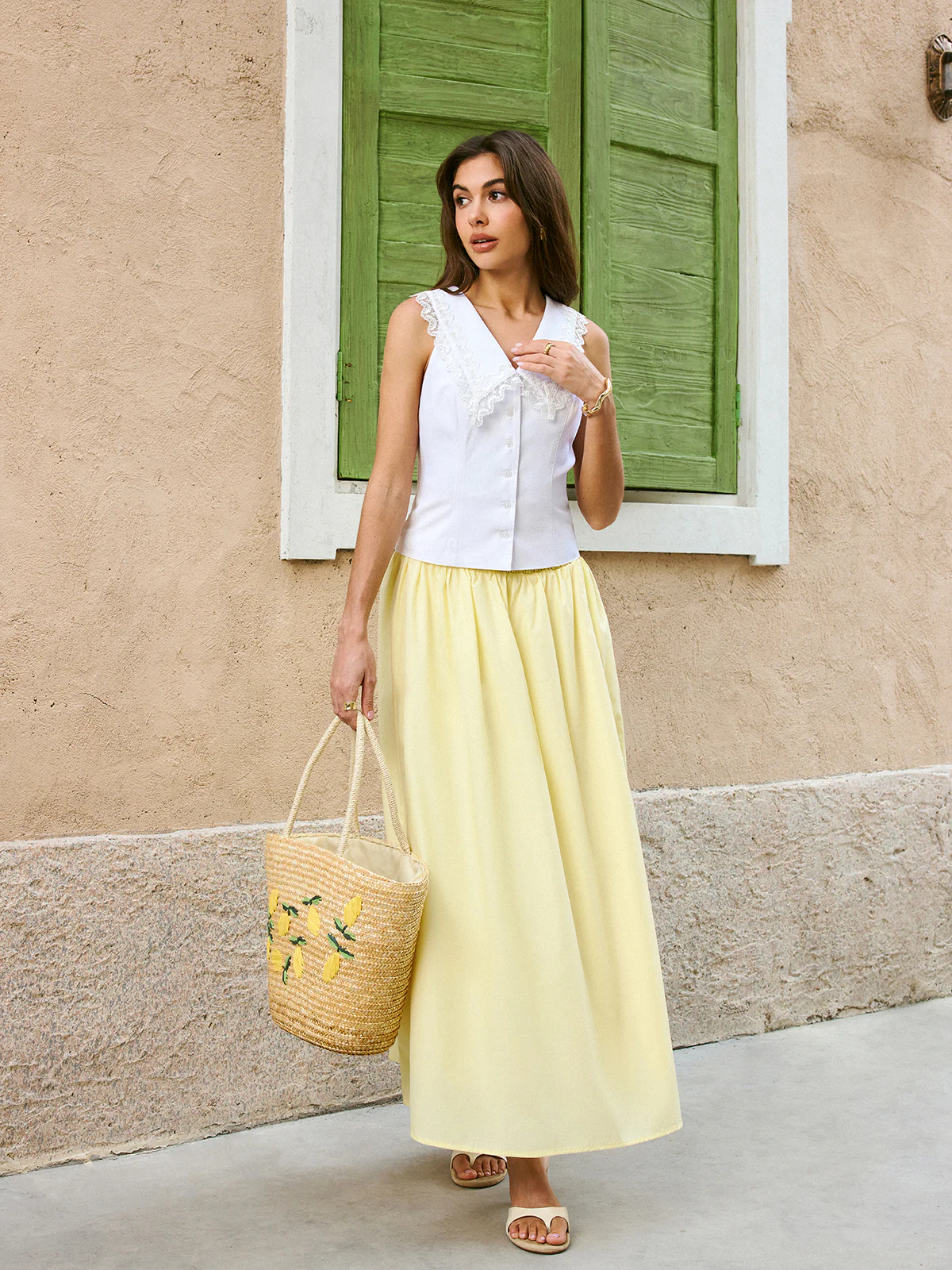 Cotton & Linen Lace Embroidery Top - Takermore