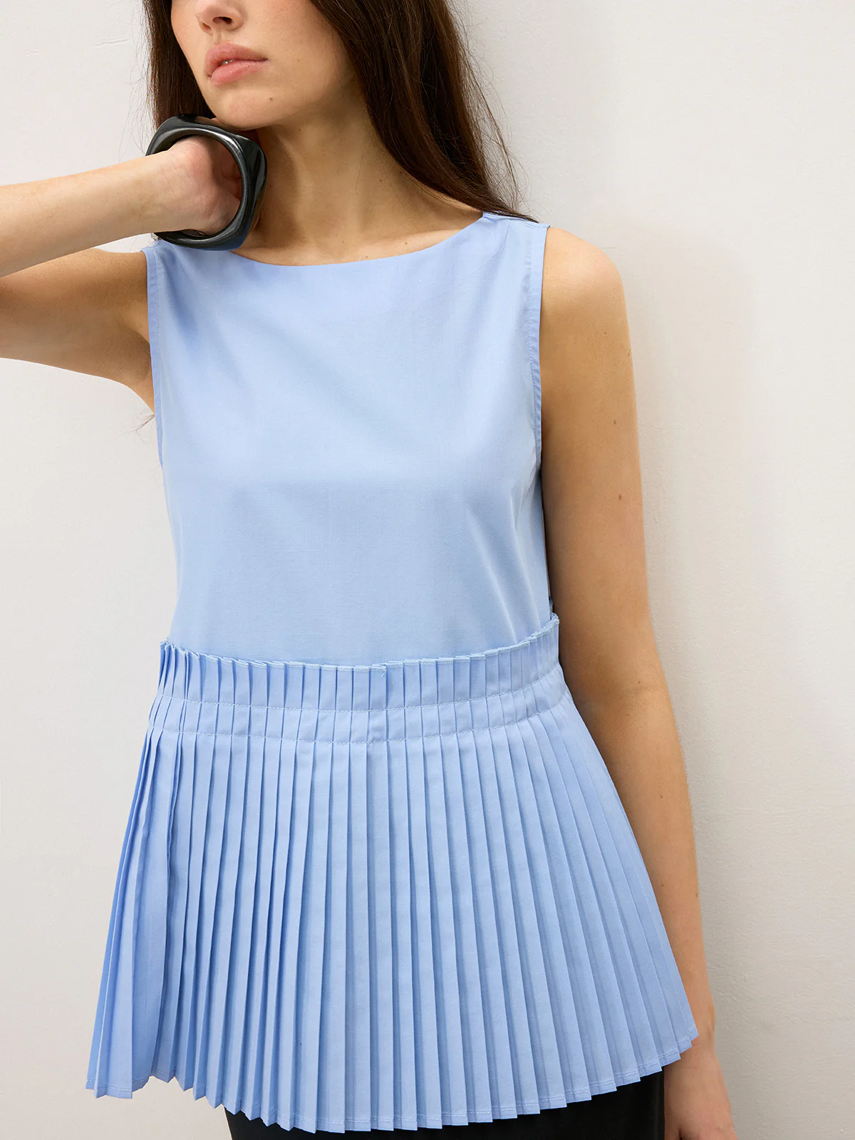 Pleated Hem Tank Top - Takermore