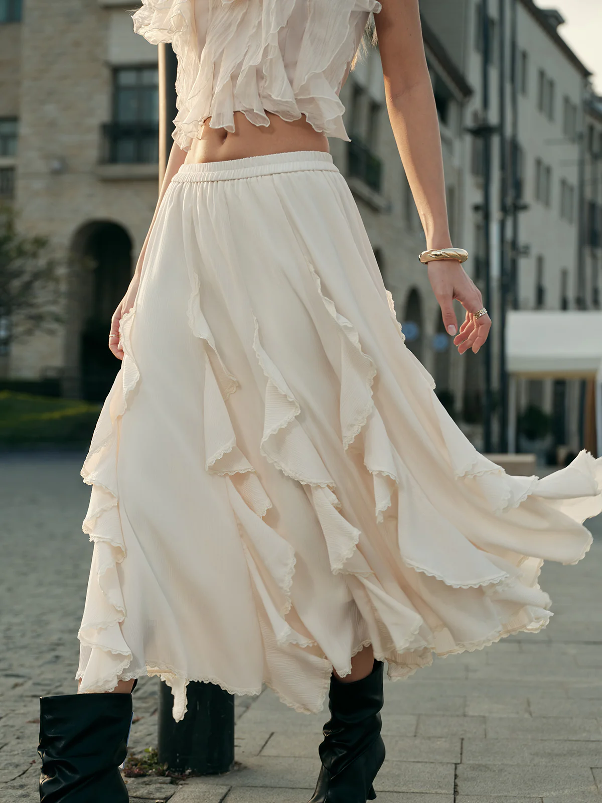 Flowy Ruffled Skirt - Takermore