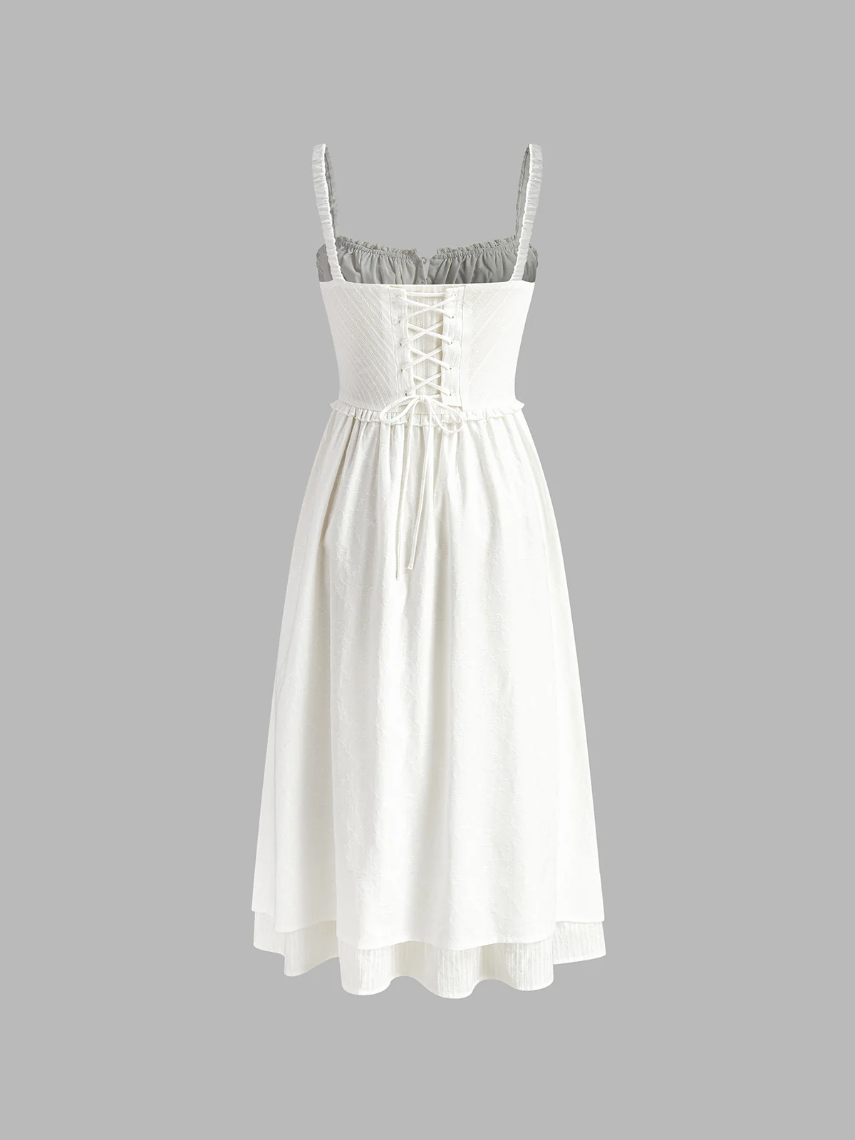 Ruffle Hem Cami Plain Midi Dress - Takermore