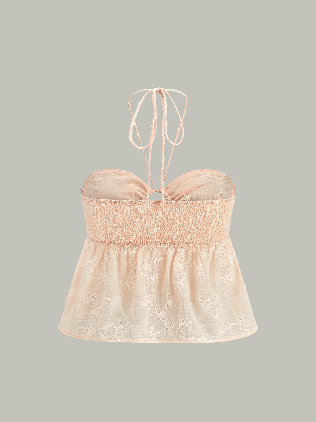 Shirred Halter Crop Top - Takermore