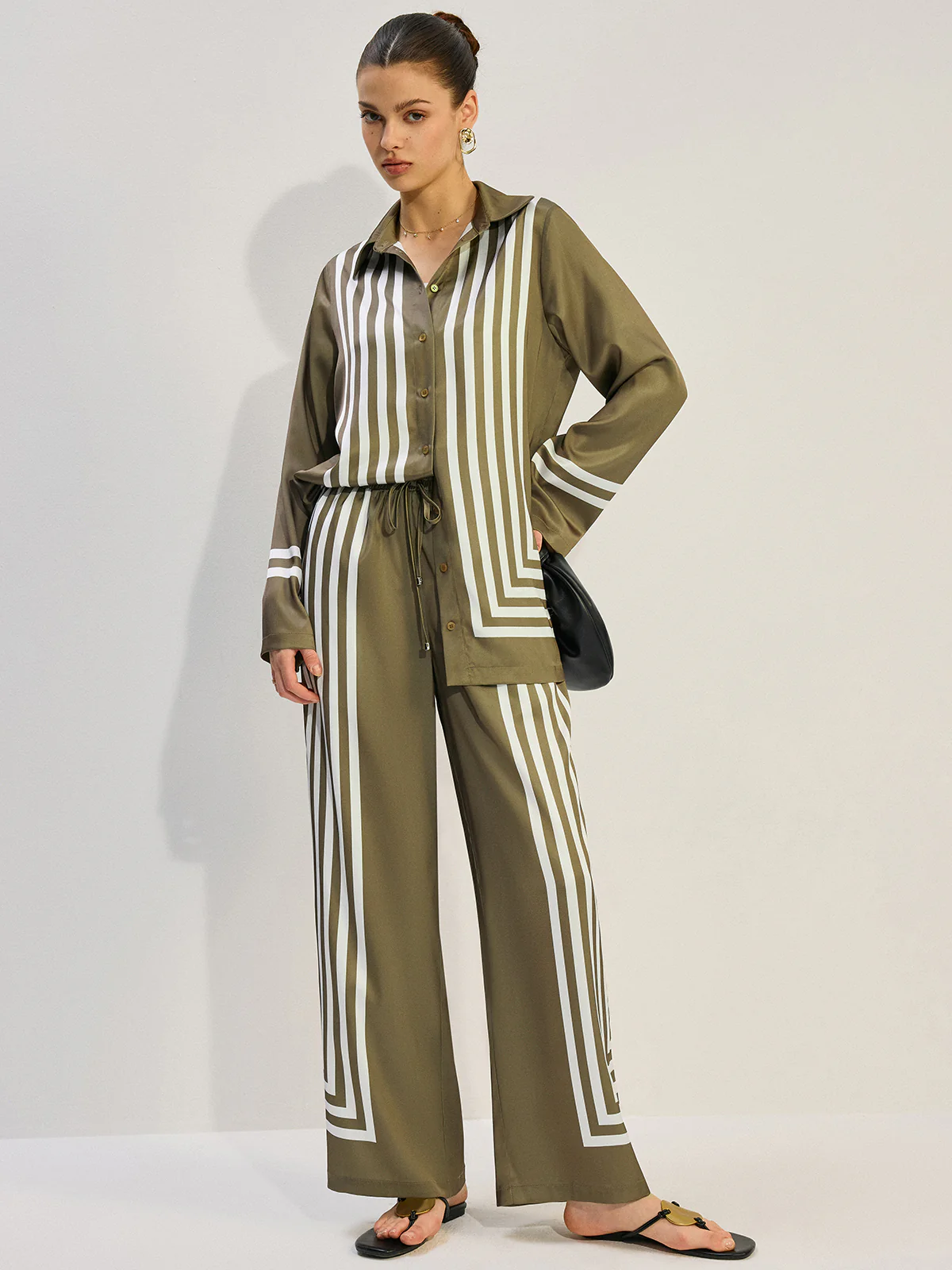 Striped Satin Pants - Takermore