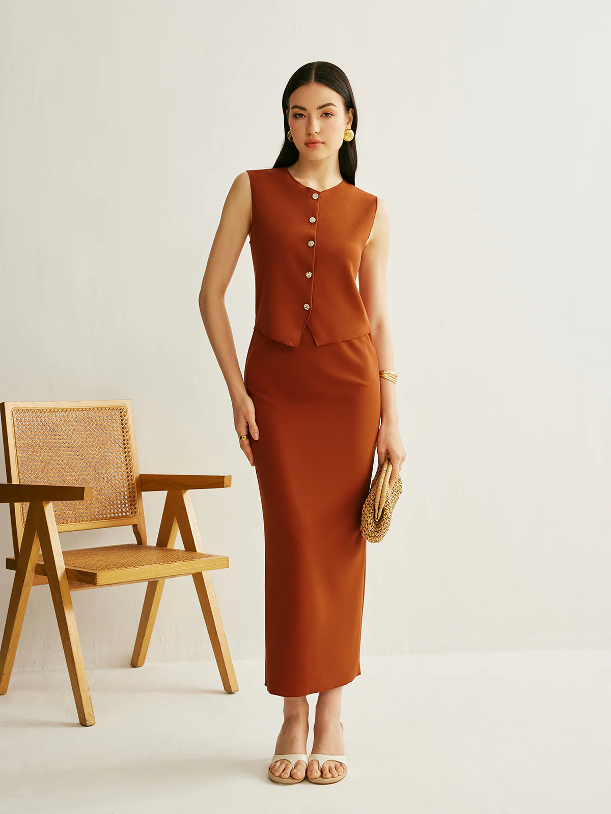 Elastic Waist A-Line Skirt - Takermore