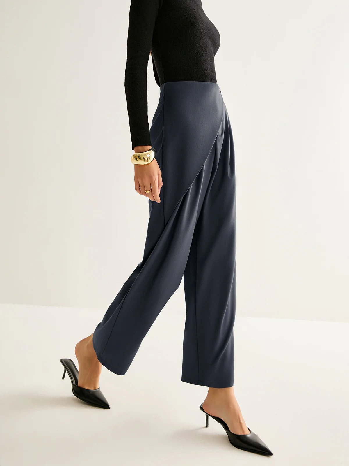 Asymmetrical Wide-Leg Pants - Takermore