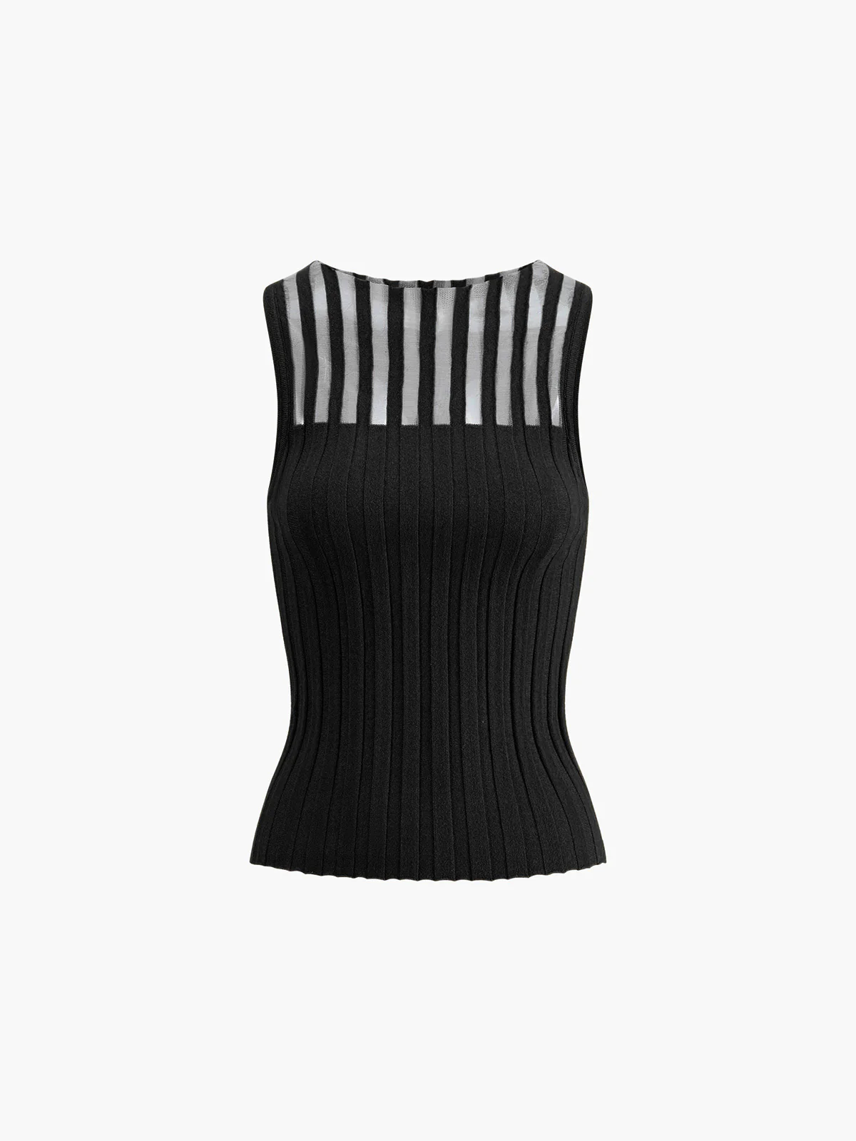 Sheer Ribbed Tank Top - Takermore