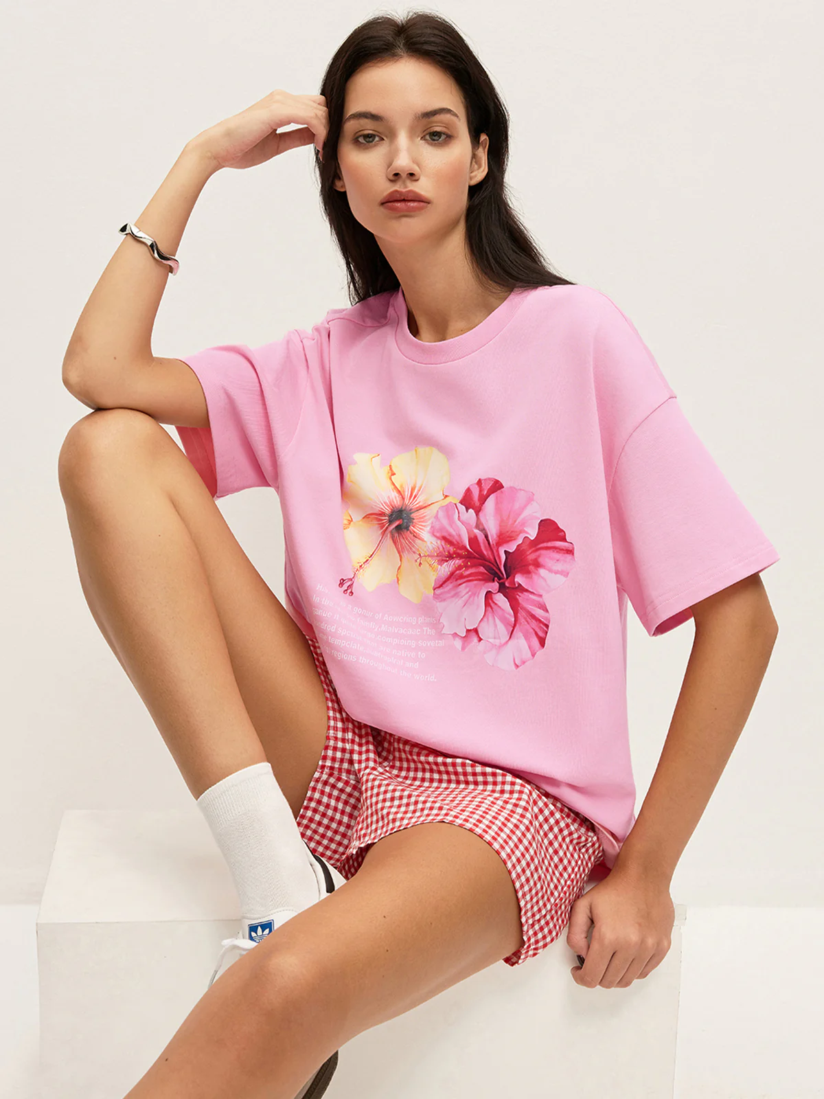 Cotton Floral Graphic Oversized T-Shirt - Takermore