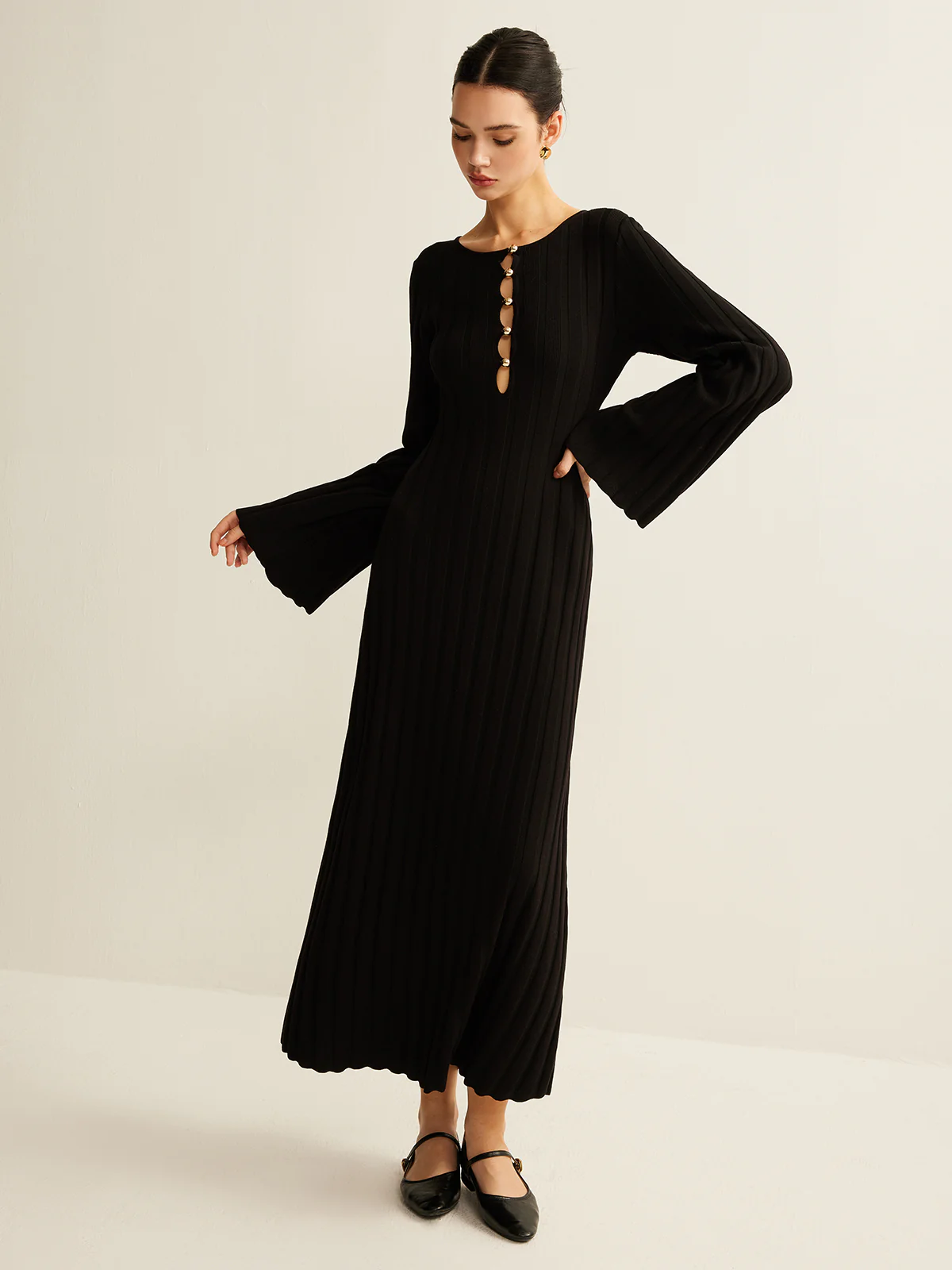 Cutout Soft Sweater Dress - Takermore