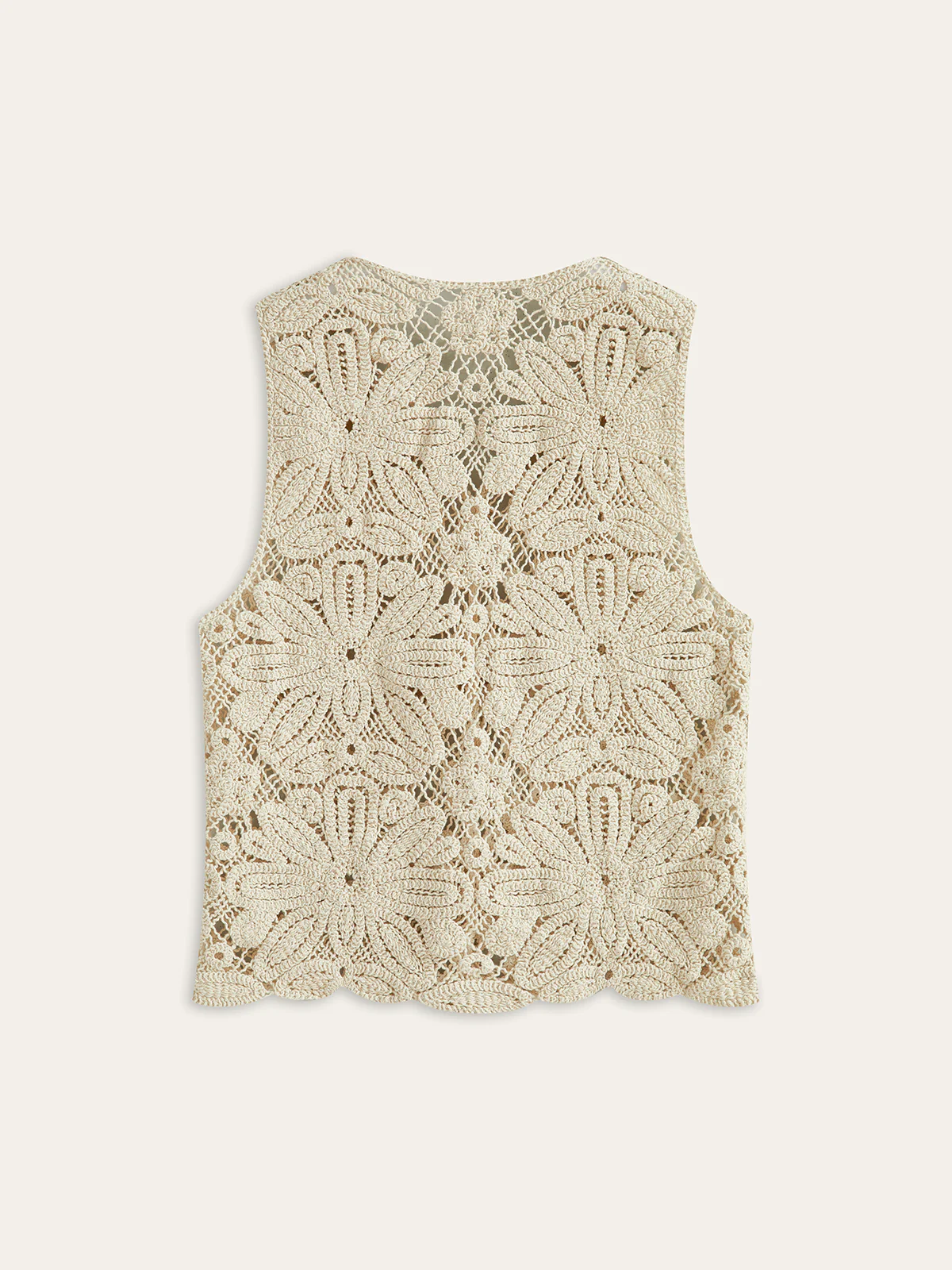 Cotton Crochet Lace Sheer Vest Top - Takermore