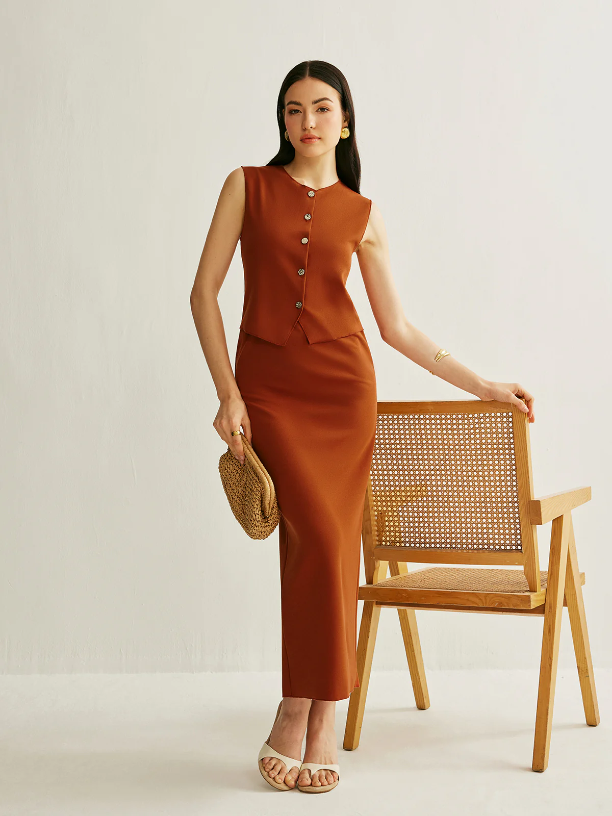 Elastic Waist A-Line Skirt - Takermore