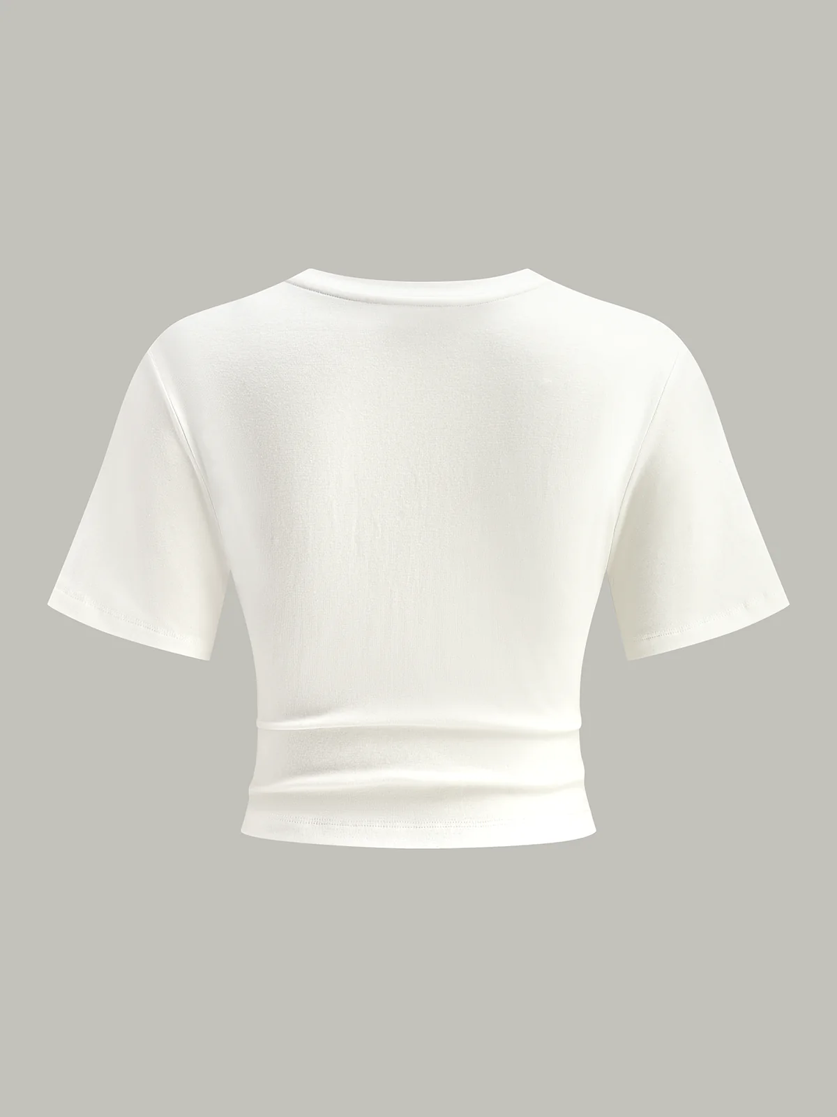 Cropped Knot-Front T-Shirt - Takermore