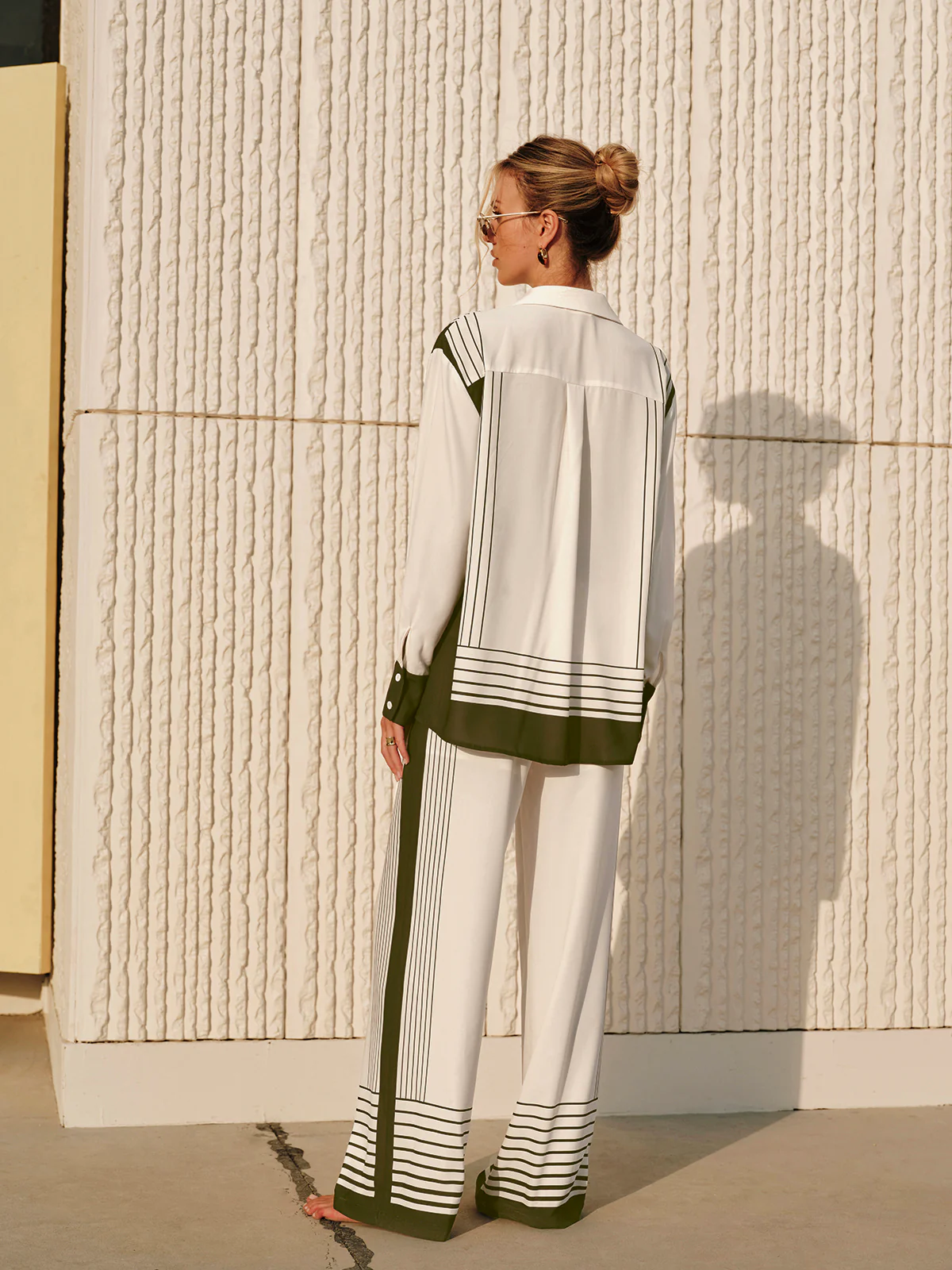 Striped Print Collar Shirt - Takermore